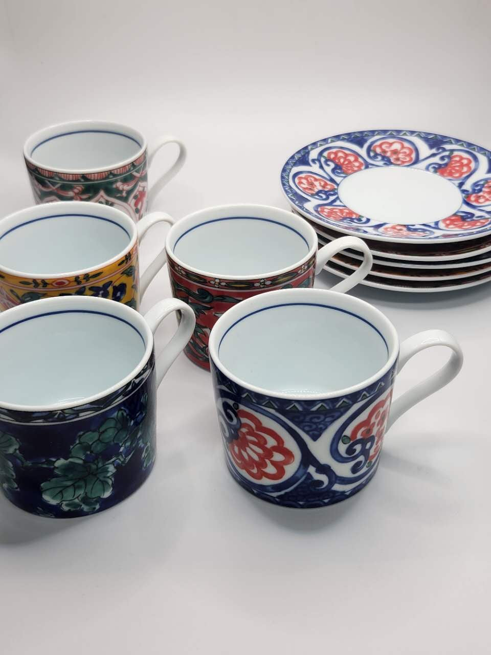 Kutani Ware Coffee Cup & Saucer Set – Gift Box (5 Designs)