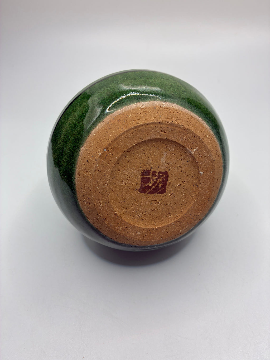 Handcrafted Green Glaze Ceramic Vase | Wabi-Sabi Japanese Style Art Pottery