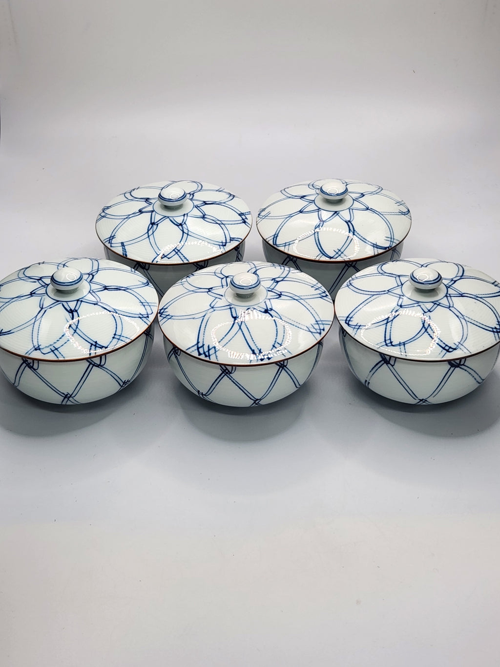 Heirloom Japanese Blue & White Lidded Bowls
