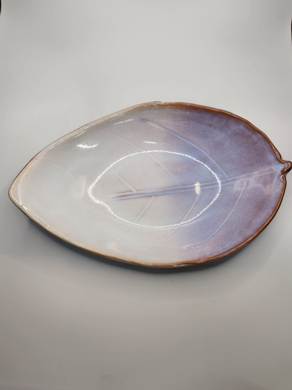 Handcrafted Japanese Glazed Leaf Plate – Single Piece