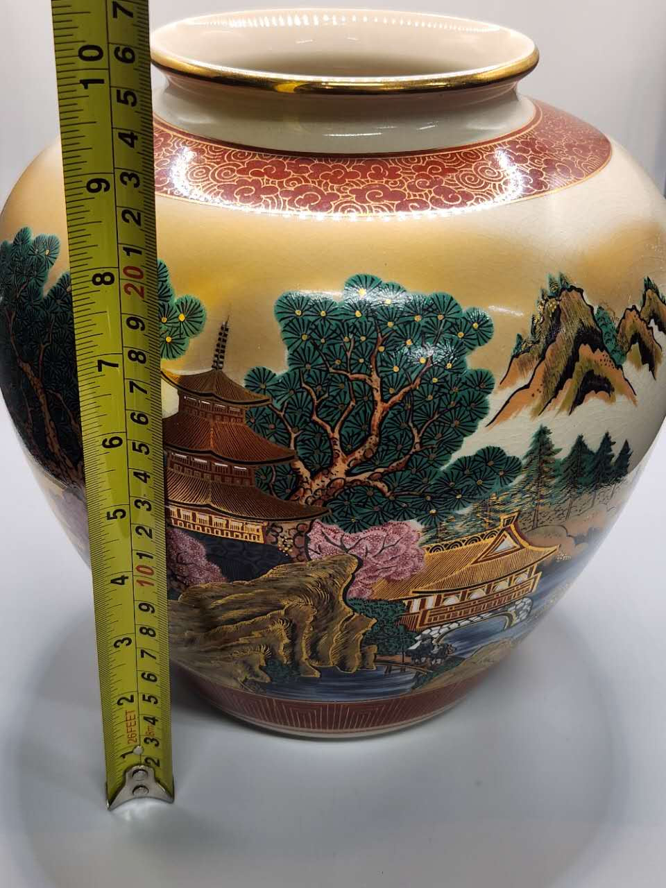 Hand-Painted Landscape Porcelain Vase