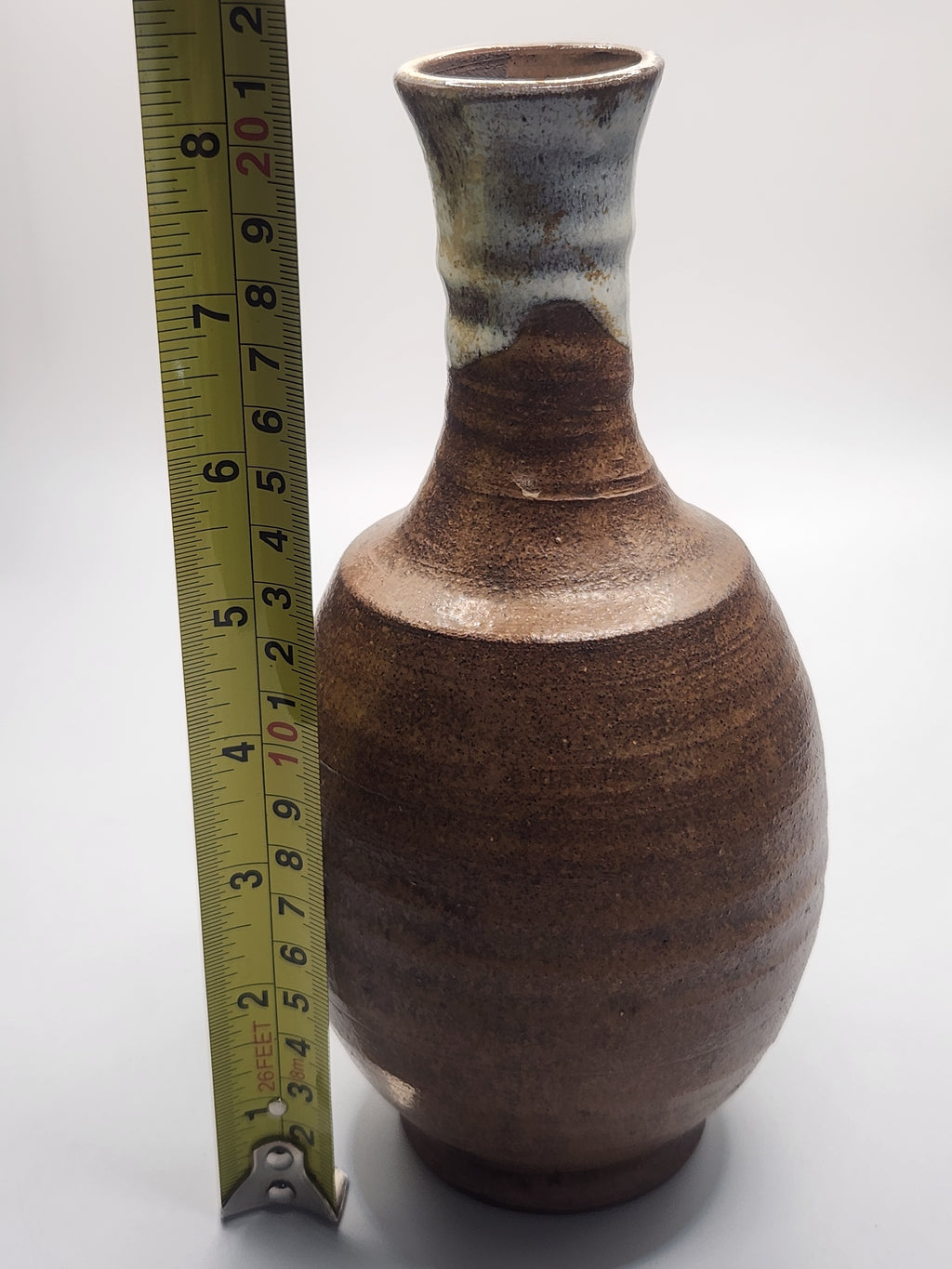 Japanese Hand-Thrown Rustic Ceramic Sake Bottle / Vase