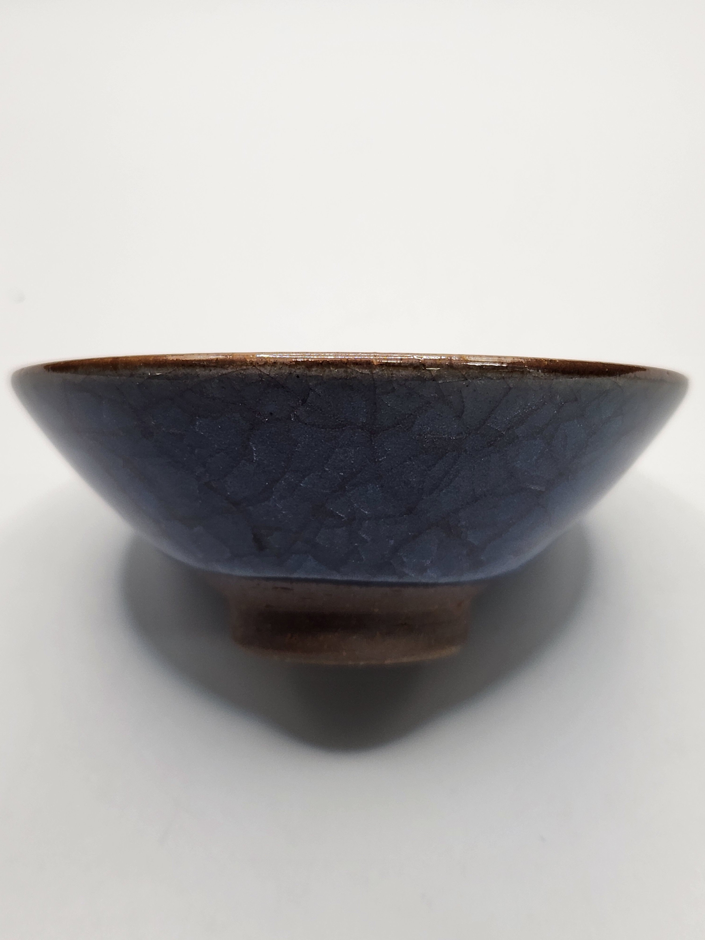 Hand-Glazed Deep Blue Ceramic Bowl | Single Piece