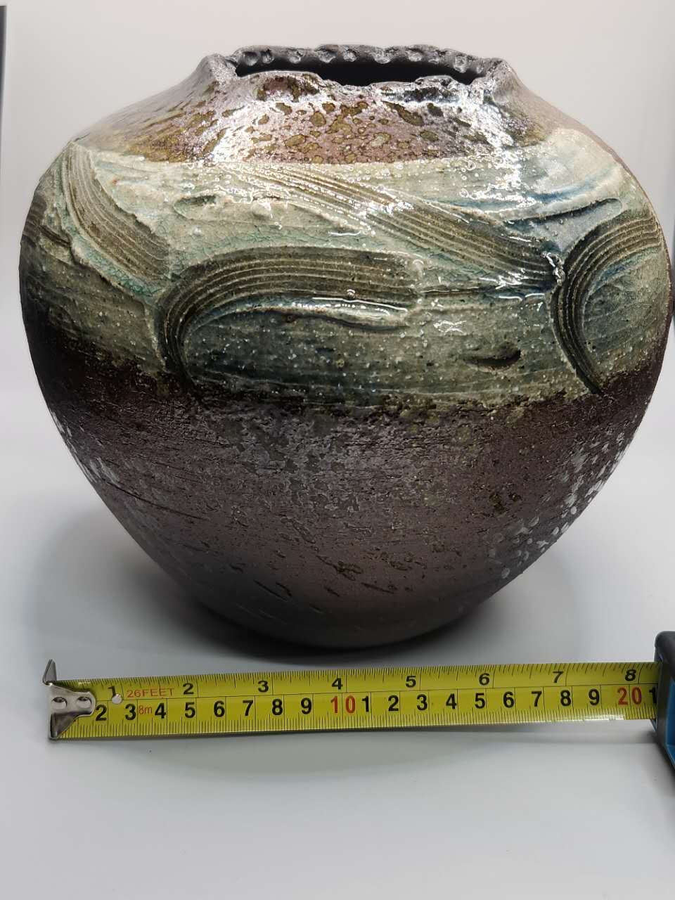 Handcrafted Ash-Glazed Ceramic Vase