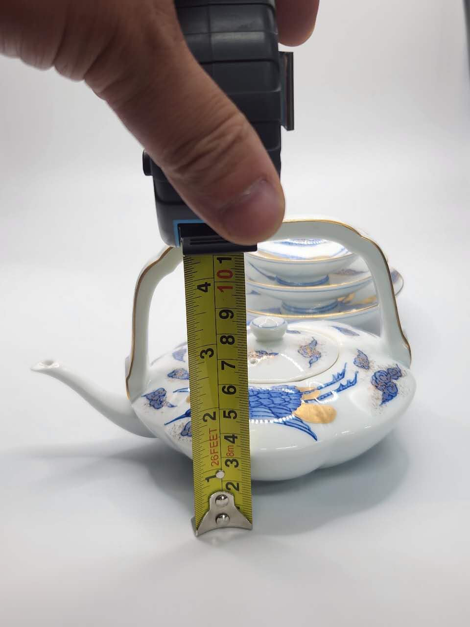 Hand-Painted Japanese Floral & Bird Tea Set ｜ Kyusu Teapot with Cups