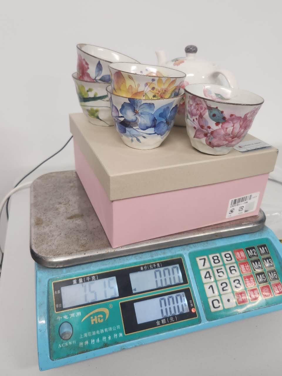 Hand-Painted Floral Japanese Tea Set | Teapot & 5 Cups
