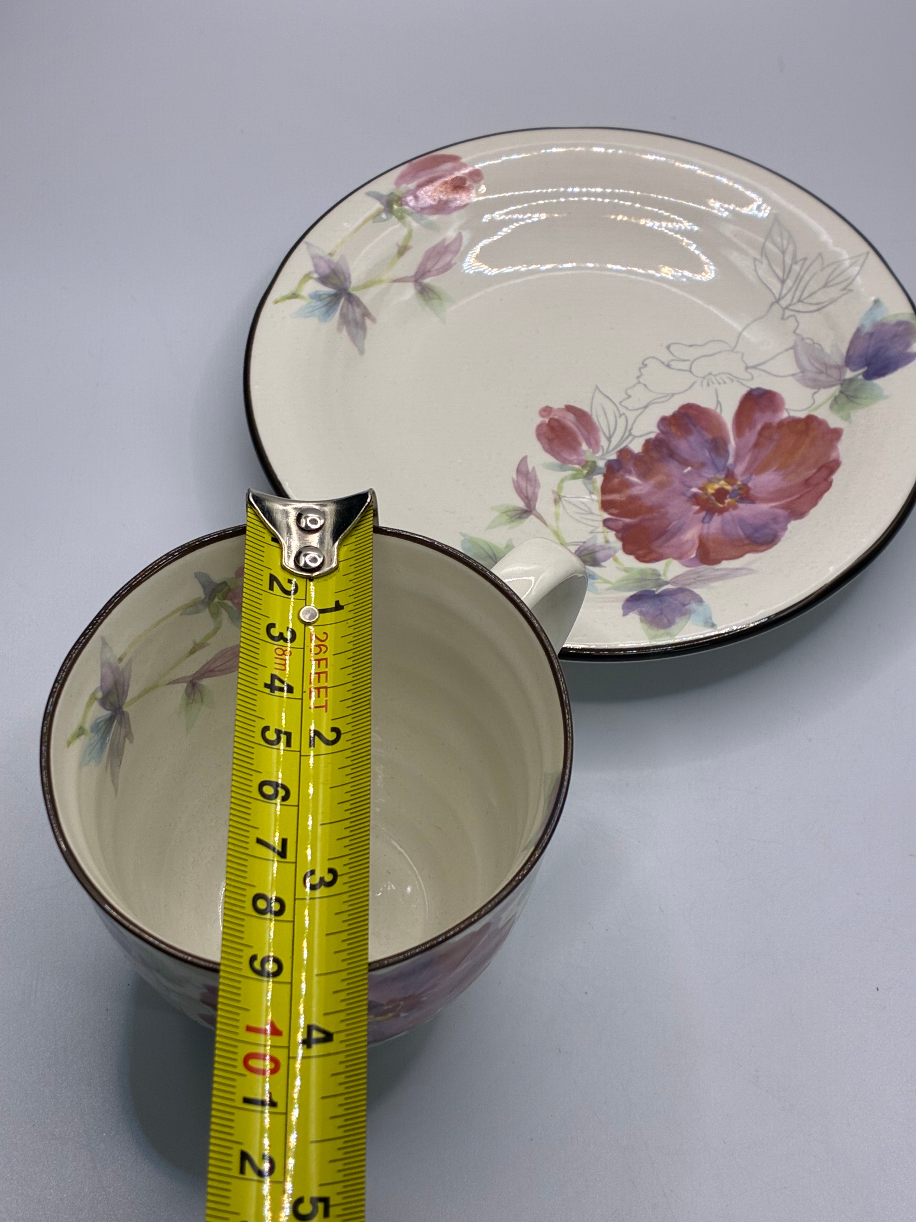 Floral Ceramic Cup & Saucer Set – Elegant Japanese Style Tea & Coffee Set