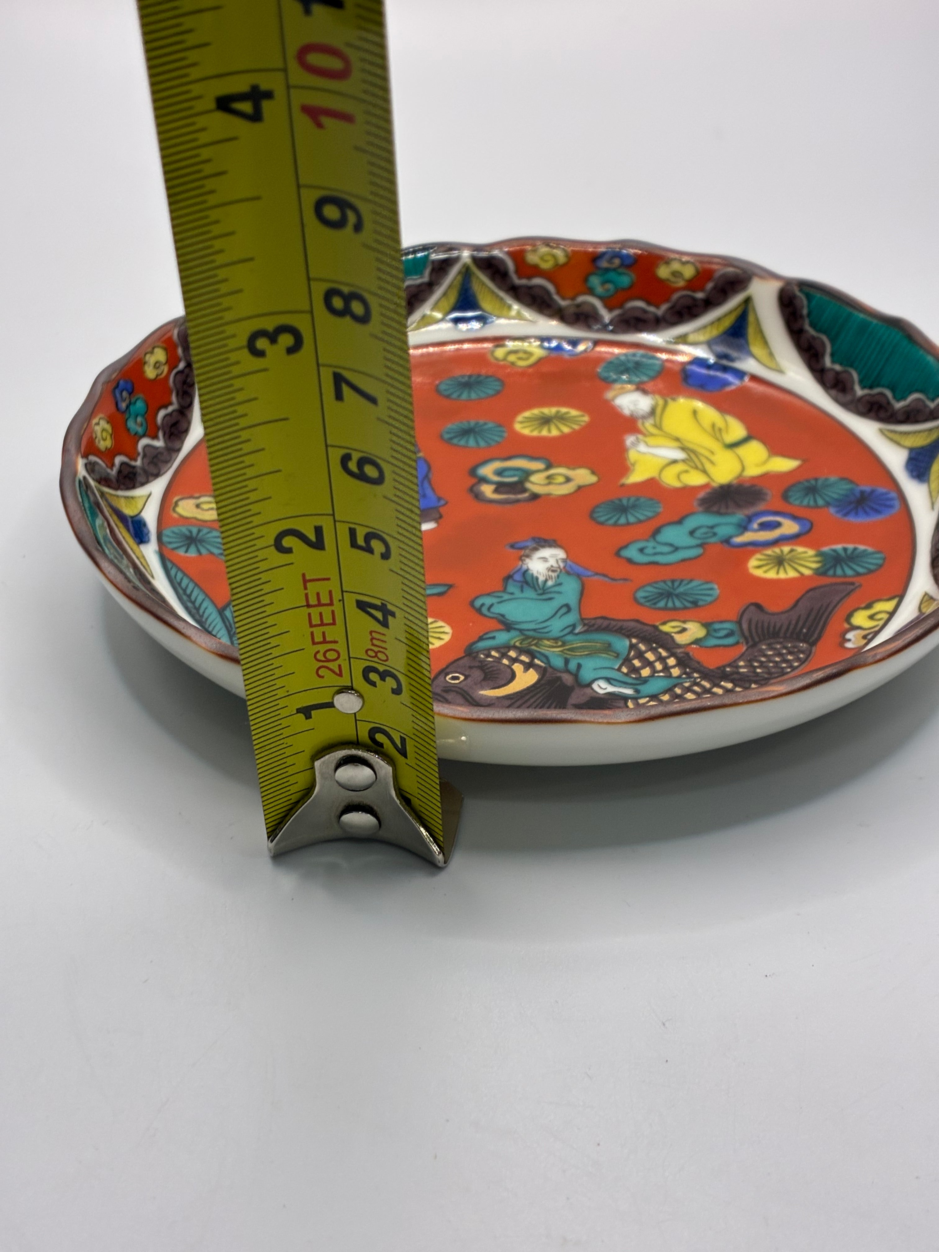 Hand-Painted Ceramic Plate Set (5-Piece) – Traditional Japanese Art Plates