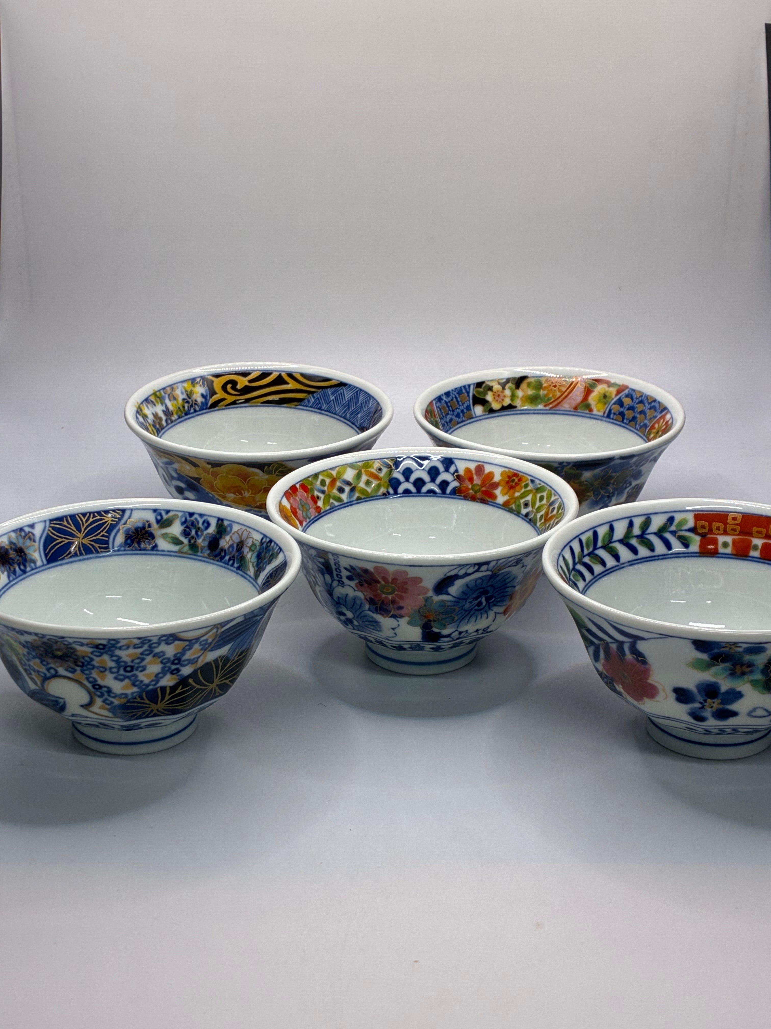Kutani Ware Hand-Painted Ceramic Bowl Set (5-Piece) – Japanese Tableware