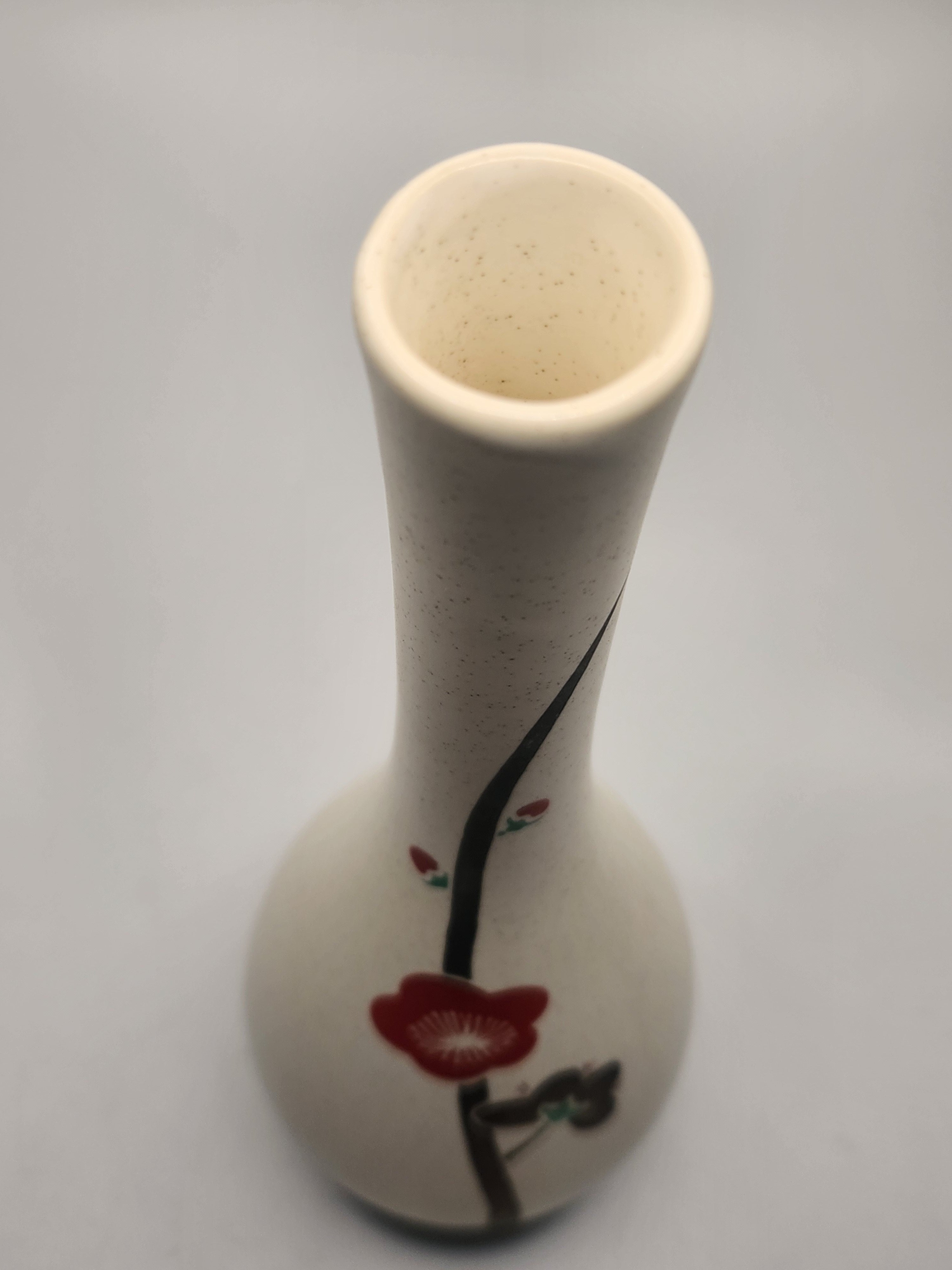 Japanese Hand-Painted Plum Blossom Ceramic Vase