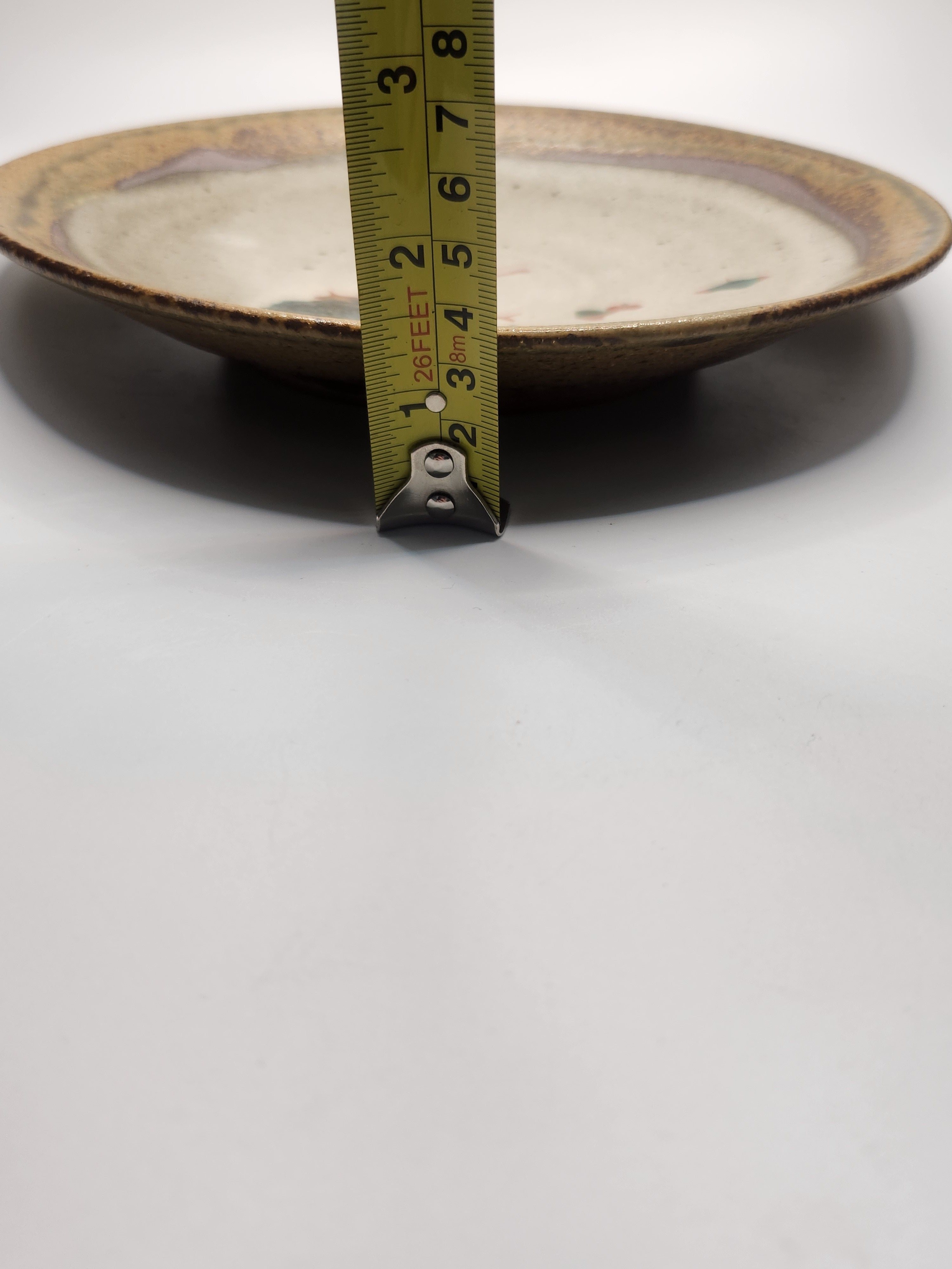 Japanese Handcrafted Stoneware Plate｜Abstract Brushwork Glaze