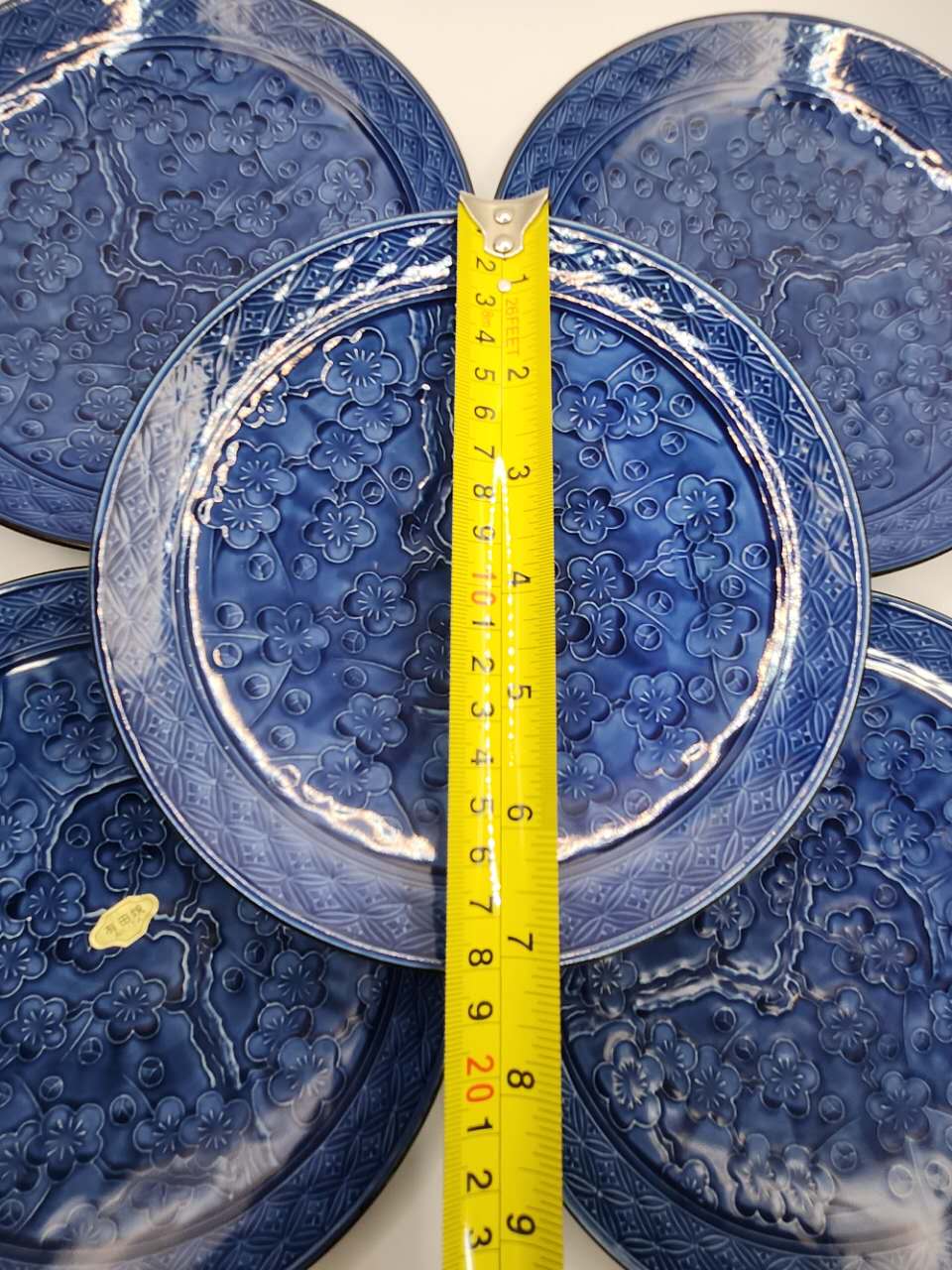 Handcrafted Indigo Blue Ceramic Plates Set