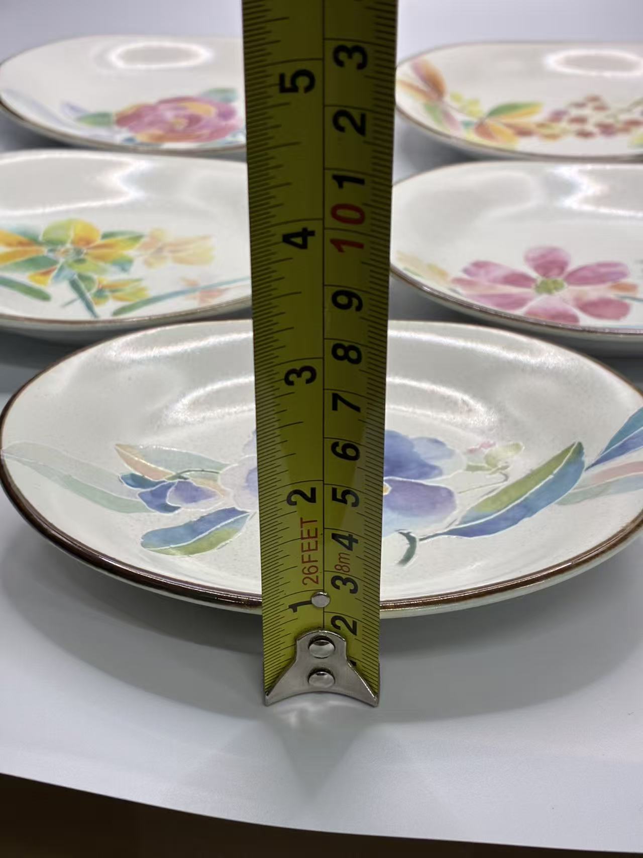 Japanese Mino Ware Ceramic Plates – Set of 5