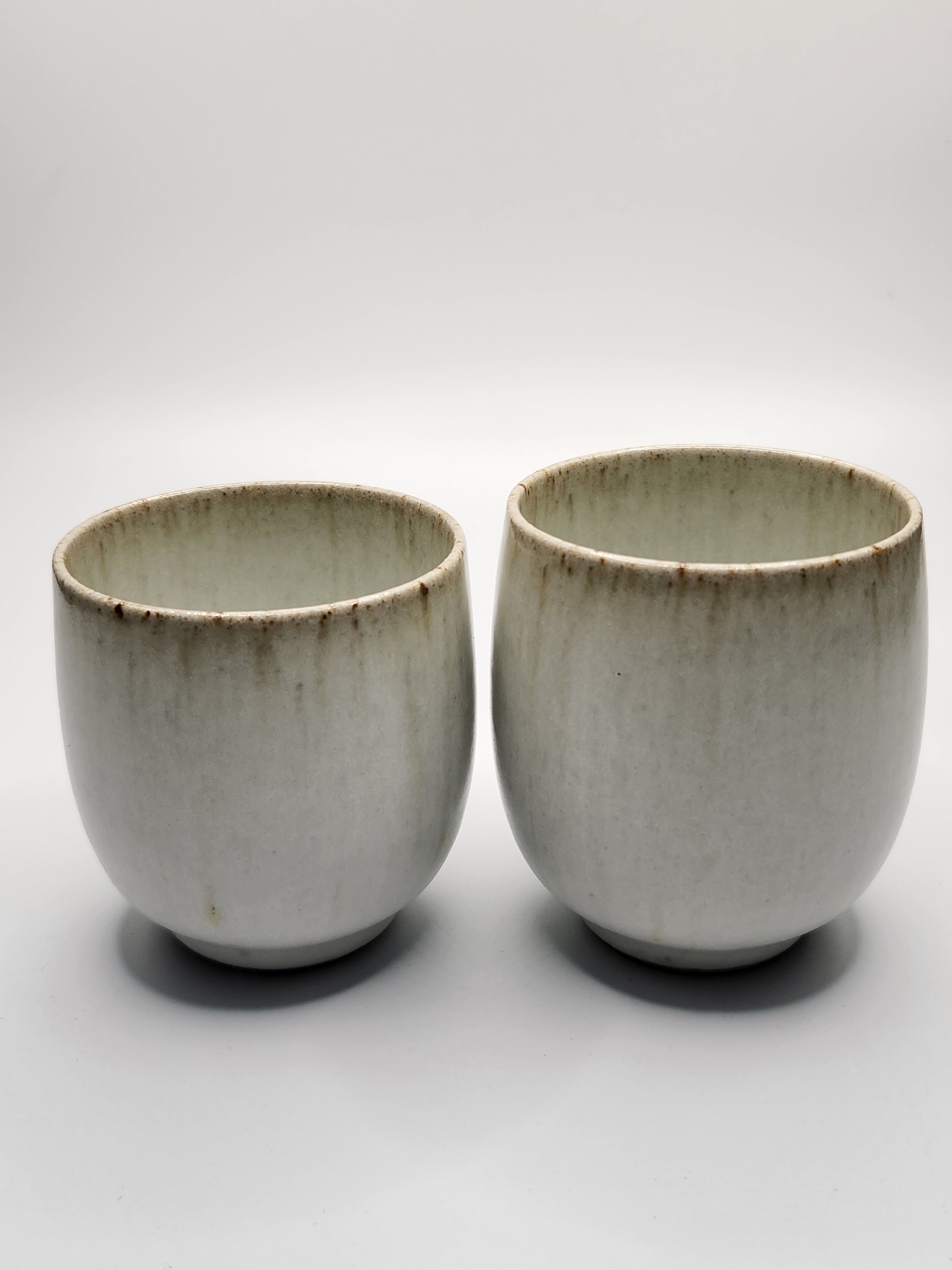Japanese Handmade White Glaze Teacup Set (2 pcs)