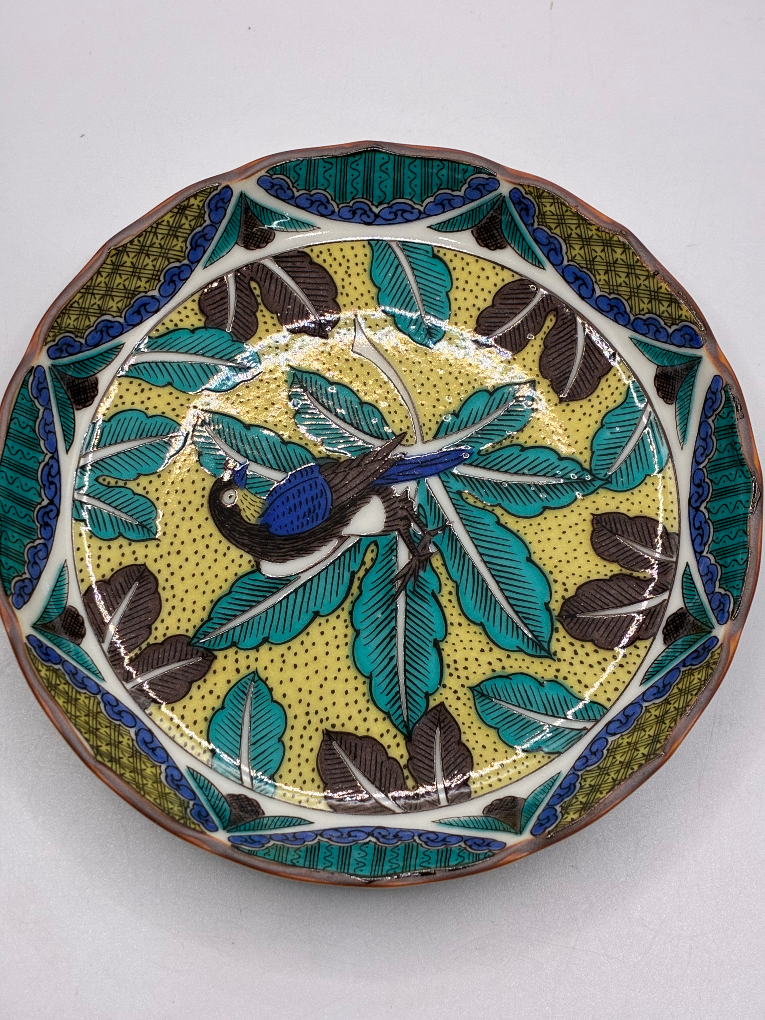 Hand-Painted Ceramic Plate Set (5-Piece) – Traditional Japanese Art Plates