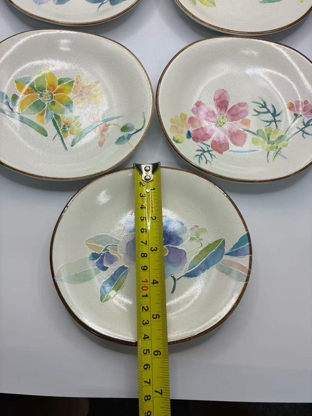 Japanese Mino Ware Ceramic Plates – Set of 5
