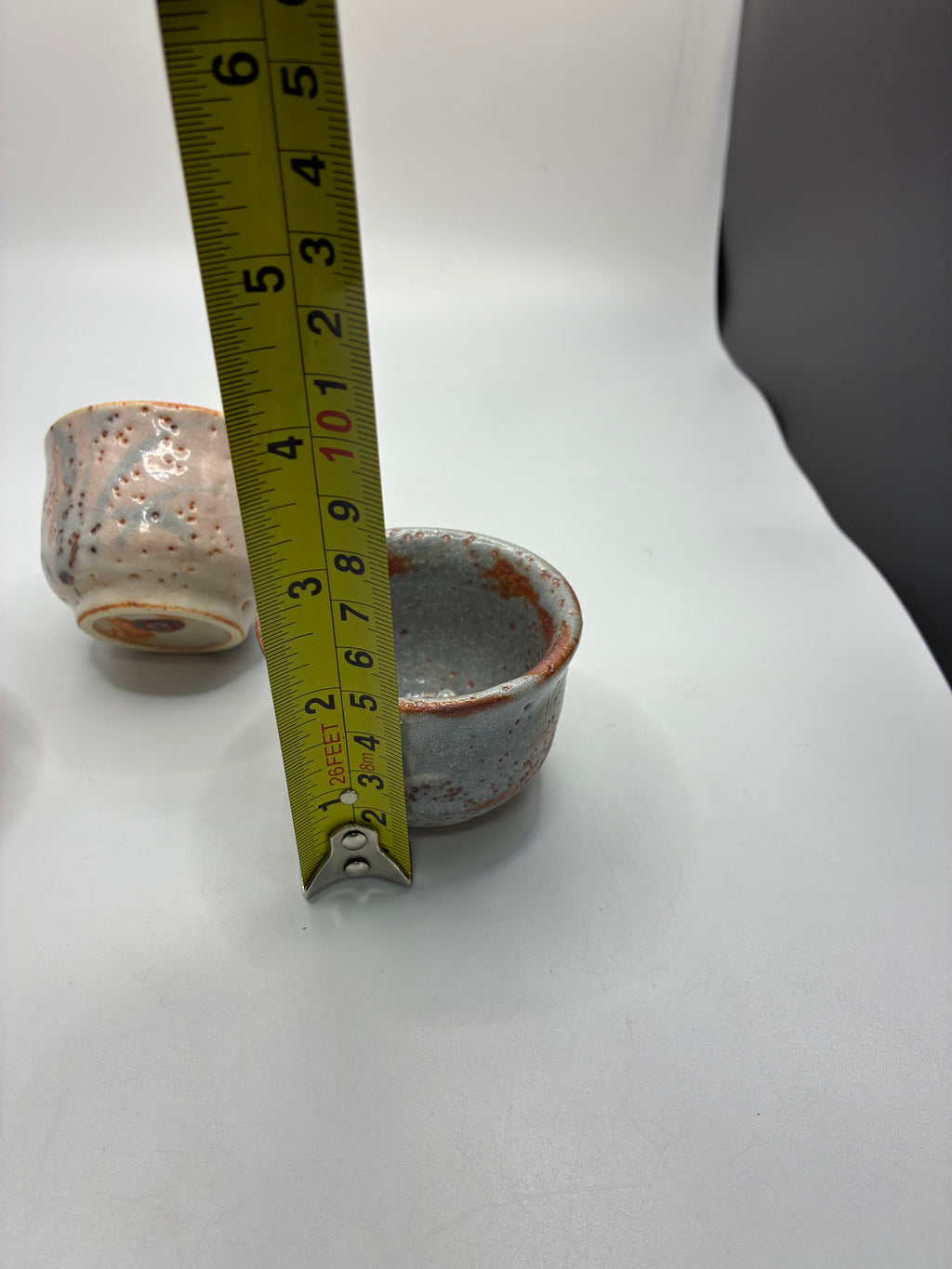 Handcrafted Shino Glaze Ceramic Sake Cups – Set of 3