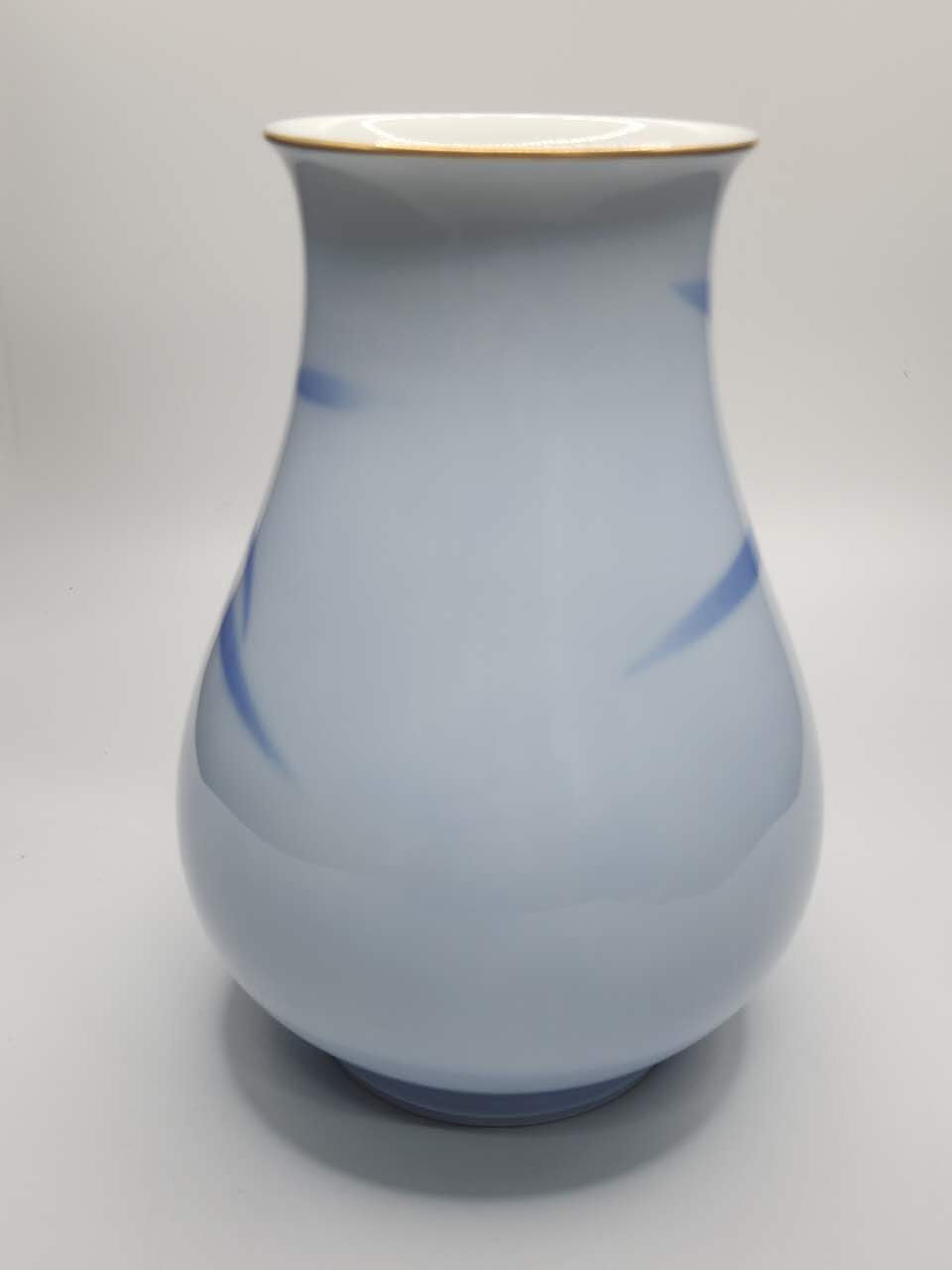 Japanese Hand-Painted Iris Porcelain Vase