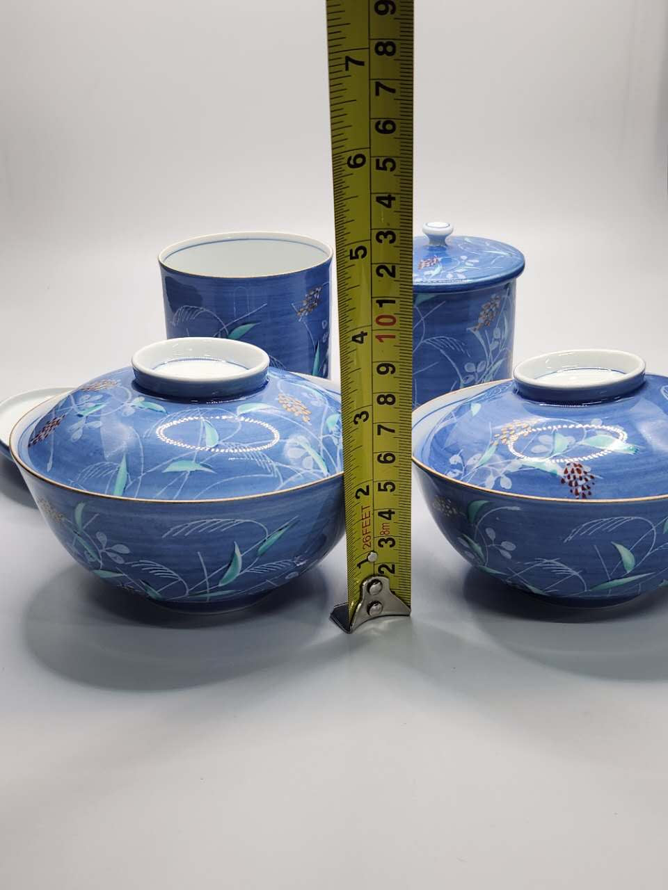 Japanese Blue Patterned Gaiwan & Tea Cup Set