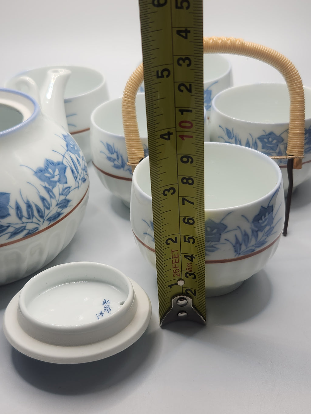 Arita Ware Blue & White Tea Set – Teapot with 5 Cups