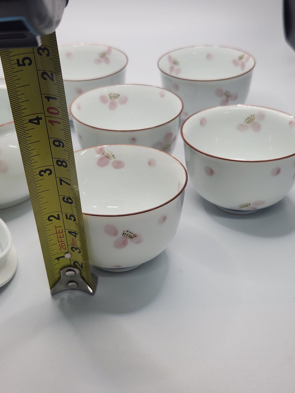 Kutani Ware Hand-Painted Floral Teapot Set (1 Teapot + 5 Cups)