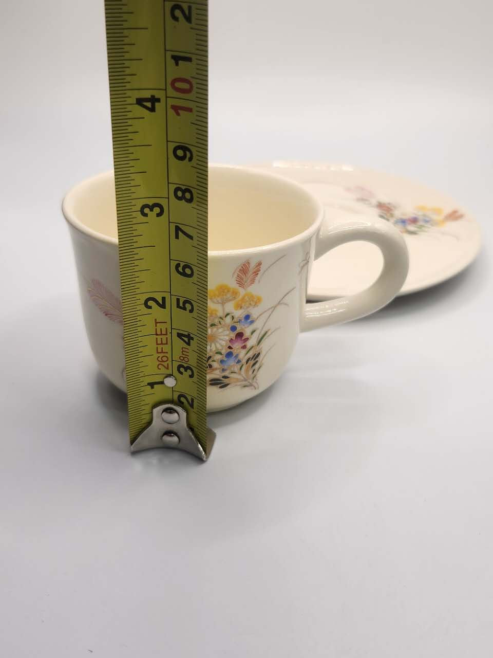 Vintage Floral Porcelain Coffee Cup & Saucer