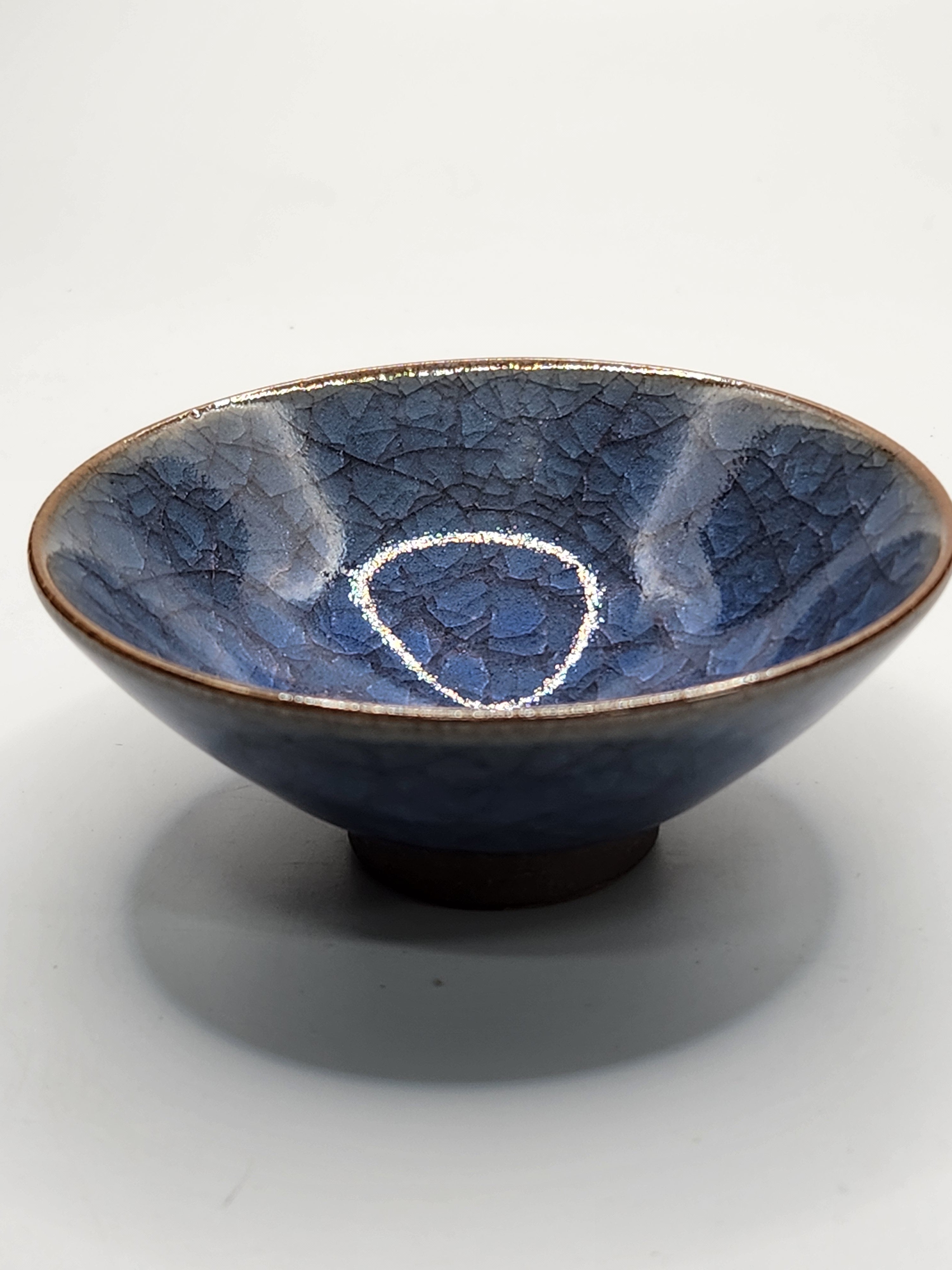 Hand-Glazed Deep Blue Ceramic Bowl | Single Piece