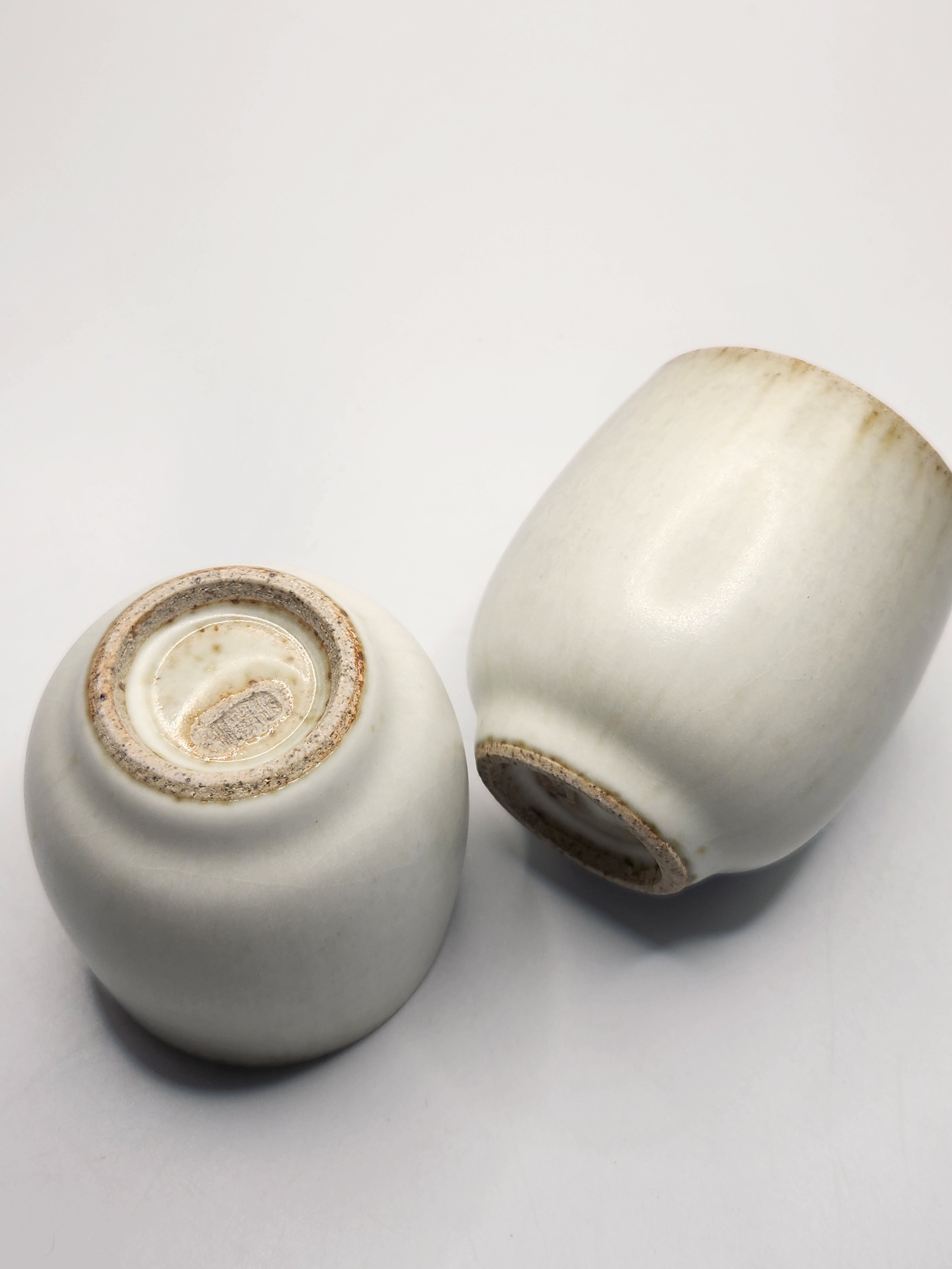 Japanese Handmade White Glaze Teacup Set (2 pcs)