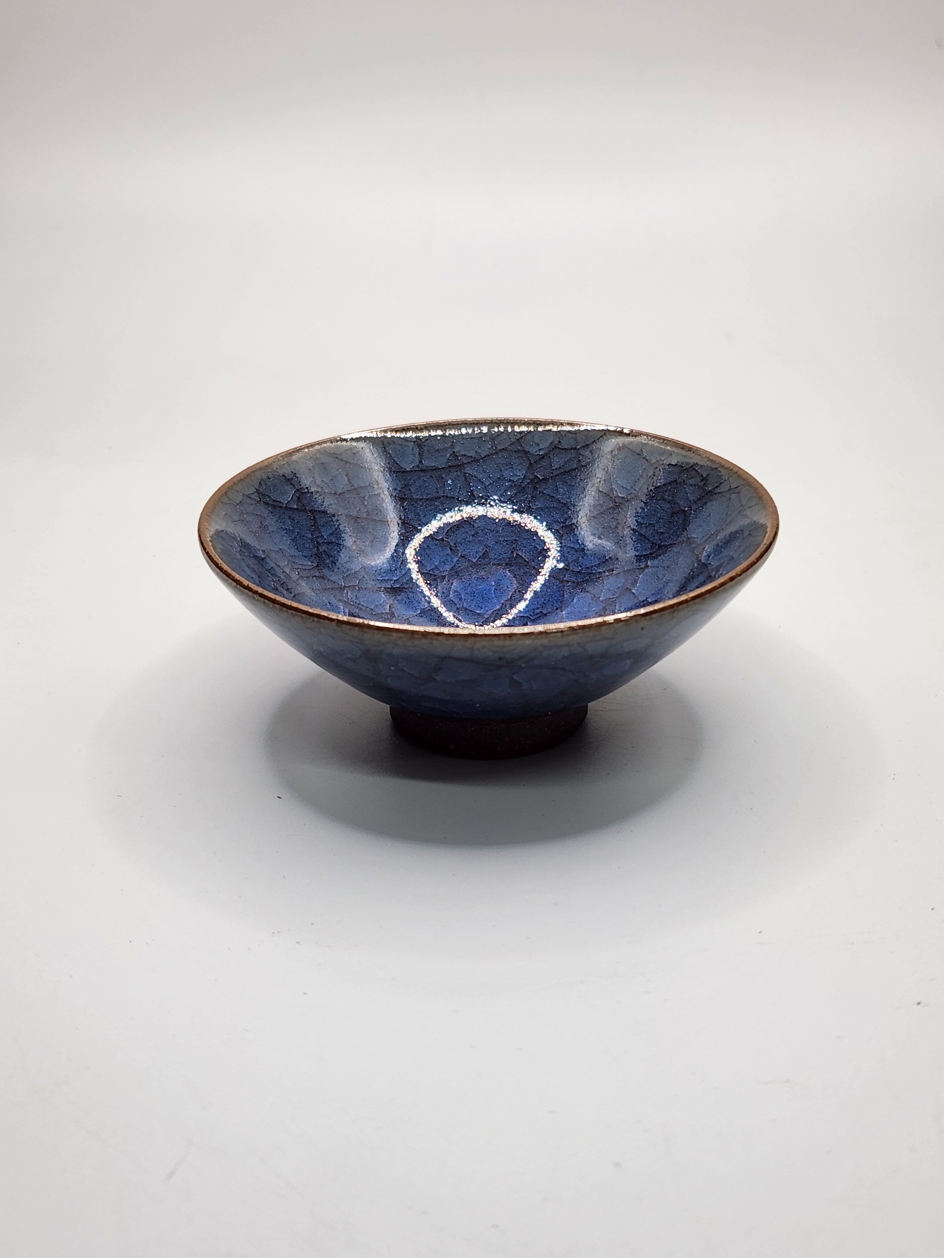 Hand-Glazed Deep Blue Ceramic Bowl | Single Piece