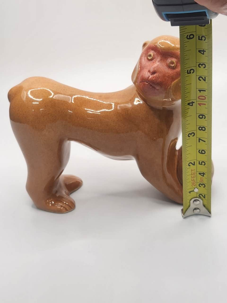 Japanese Glazed Ceramic Monkey Figurine