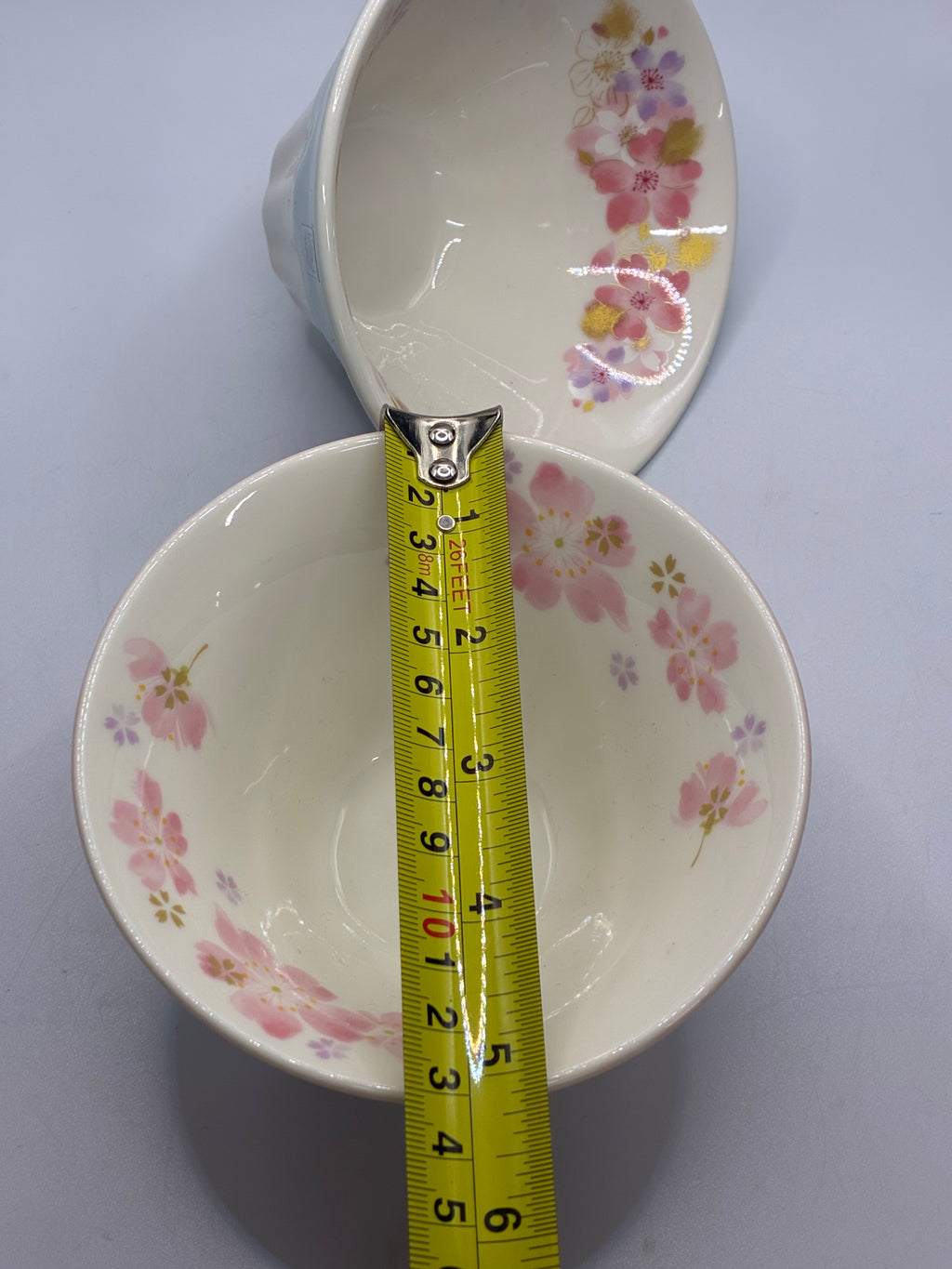 Mt. Fuji Shaped Mino Ware Ceramic Bowl Set (2-Piece) – Japanese Floral Tableware