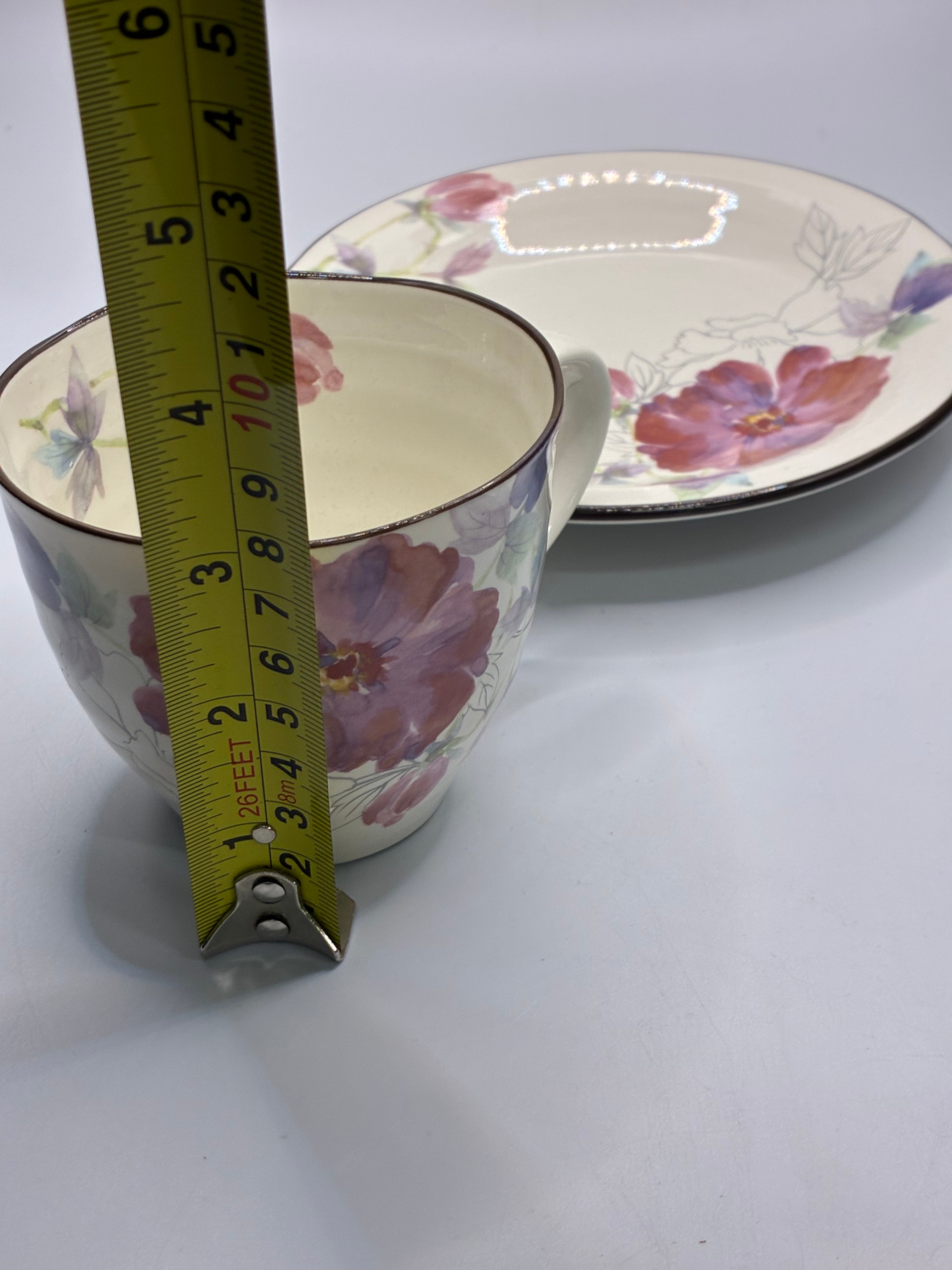 Floral Ceramic Cup & Saucer Set – Elegant Japanese Style Tea & Coffee Set