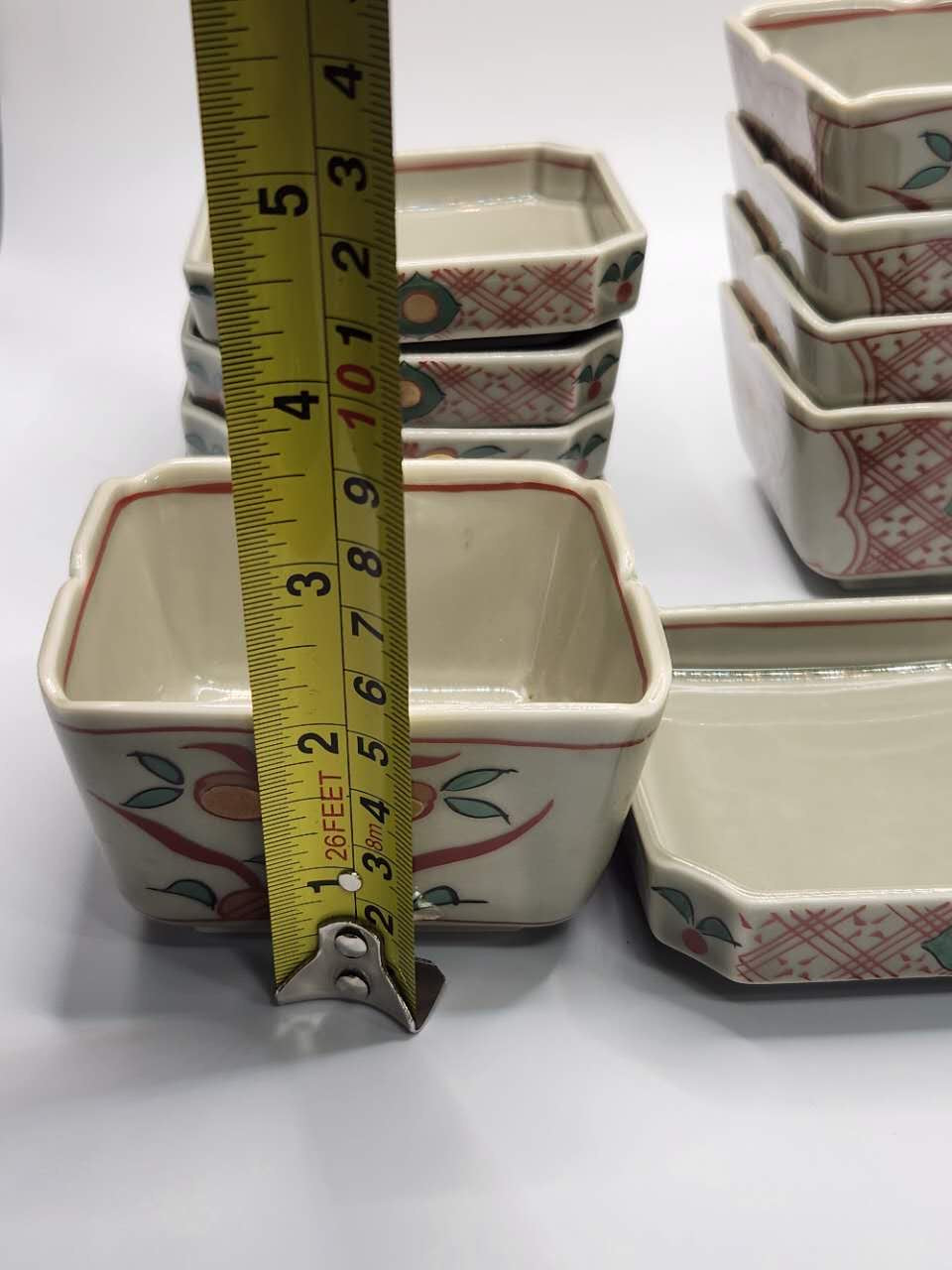 Japanese Vintage Square Ceramic Bowl Set