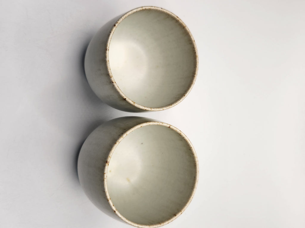 Japanese Handmade White Glaze Teacup Set (2 pcs)