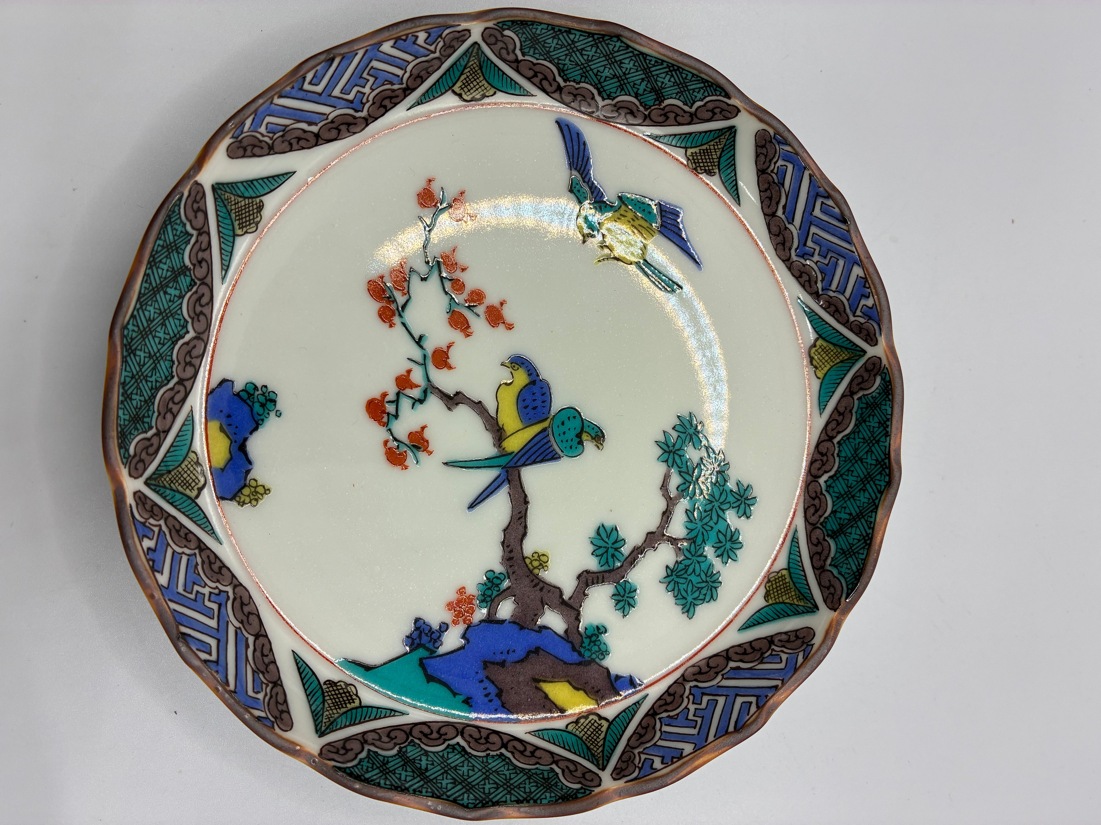 Hand-Painted Ceramic Plate Set (5-Piece) – Traditional Japanese Art Plates