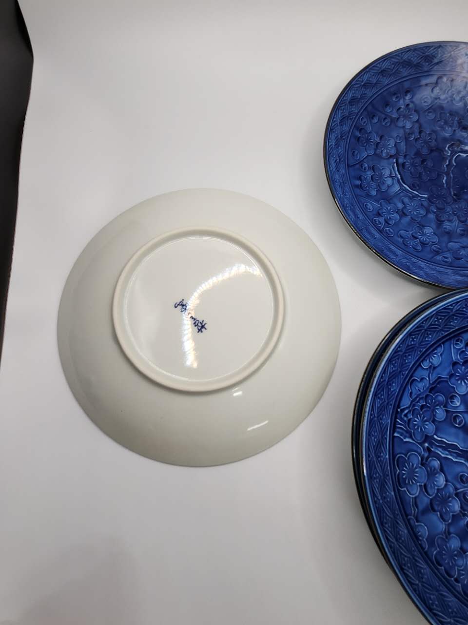 Handcrafted Indigo Blue Ceramic Plates Set