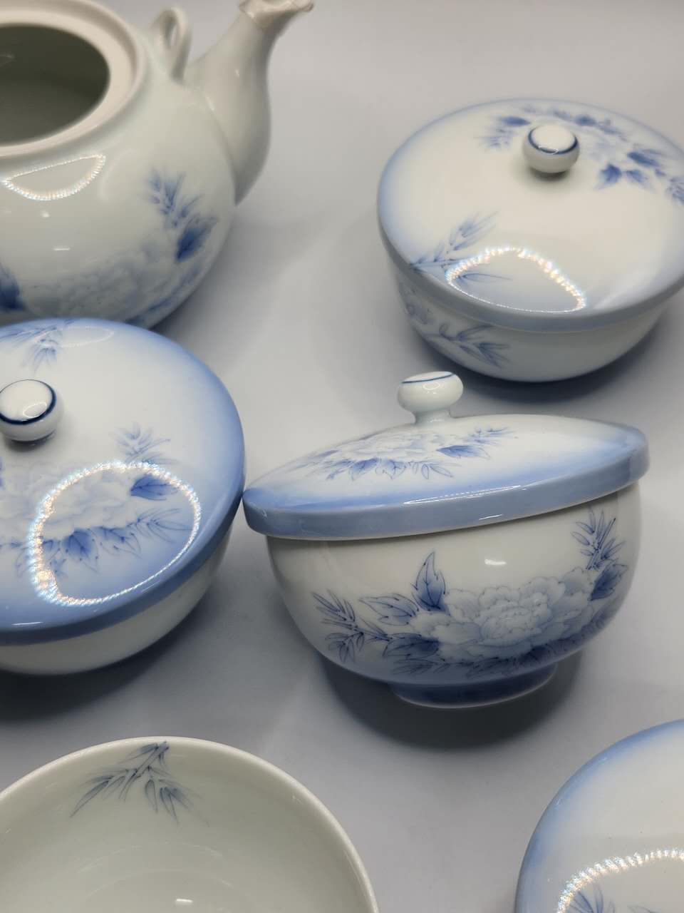 Hand-Painted Blue & White Tea Set