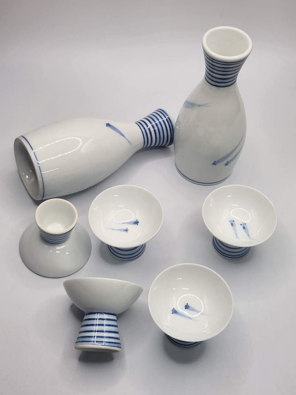Blue Line Sake Set