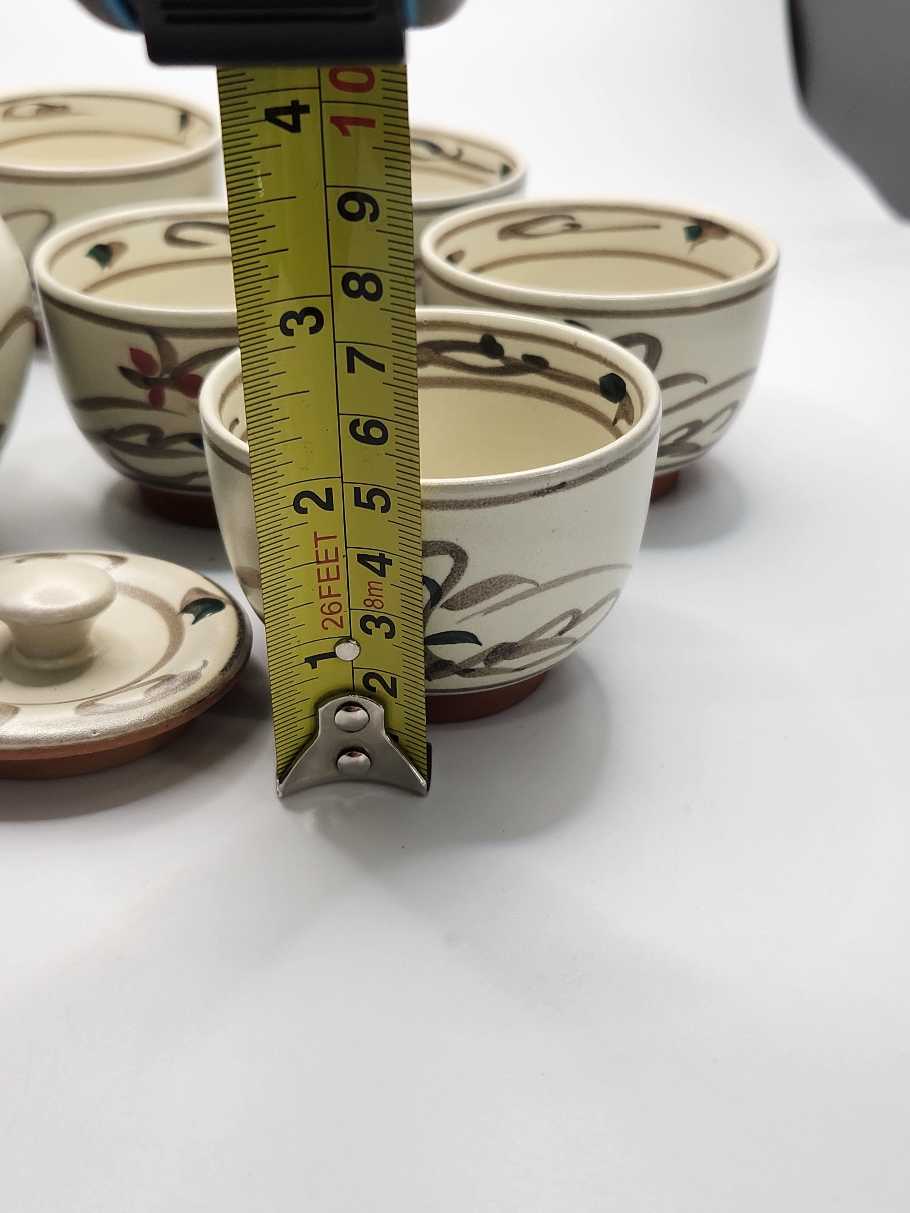 Japanese Hand-Painted Teapot & 5 Tea Cups Set