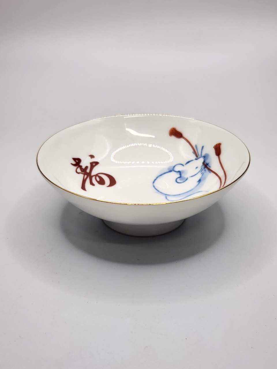 Japanese Hand-Painted Mouse Porcelain Bowl