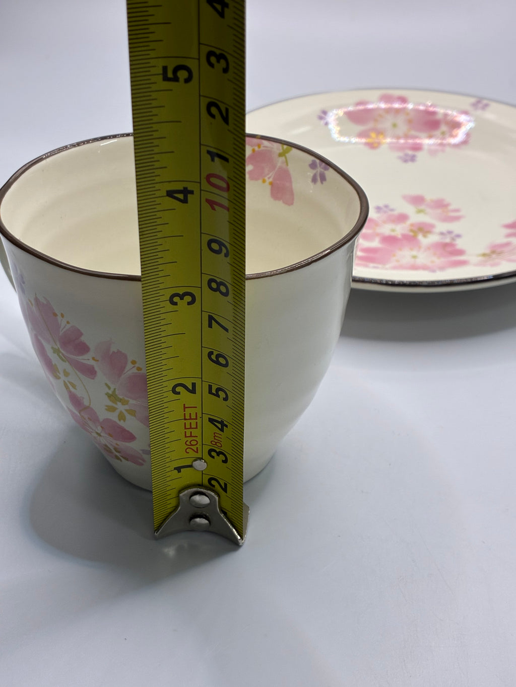 Japanese Sakura Ceramic Cup & Saucer Set – Floral Tea & Coffee Cup