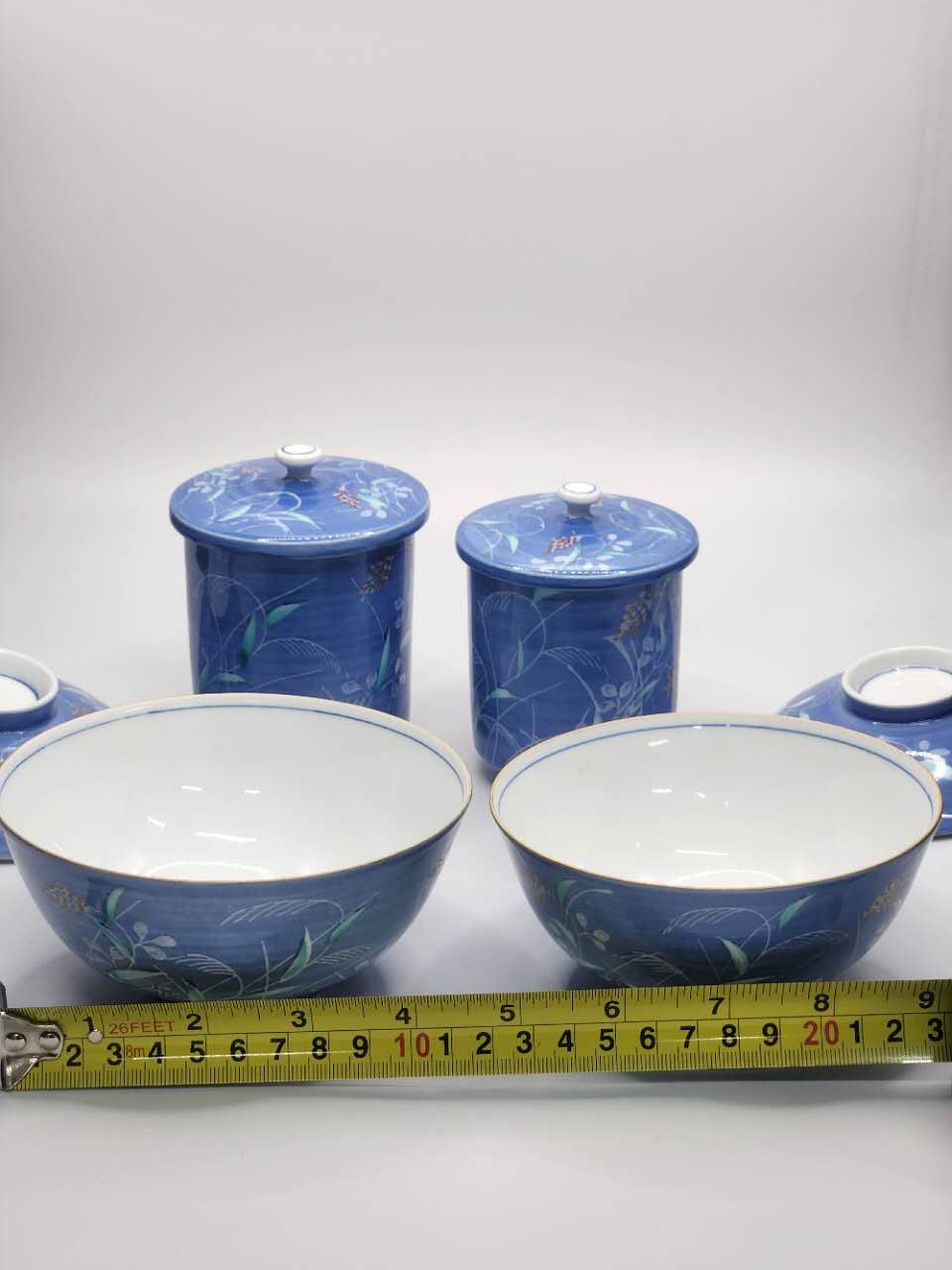 Japanese Blue Patterned Gaiwan & Tea Cup Set