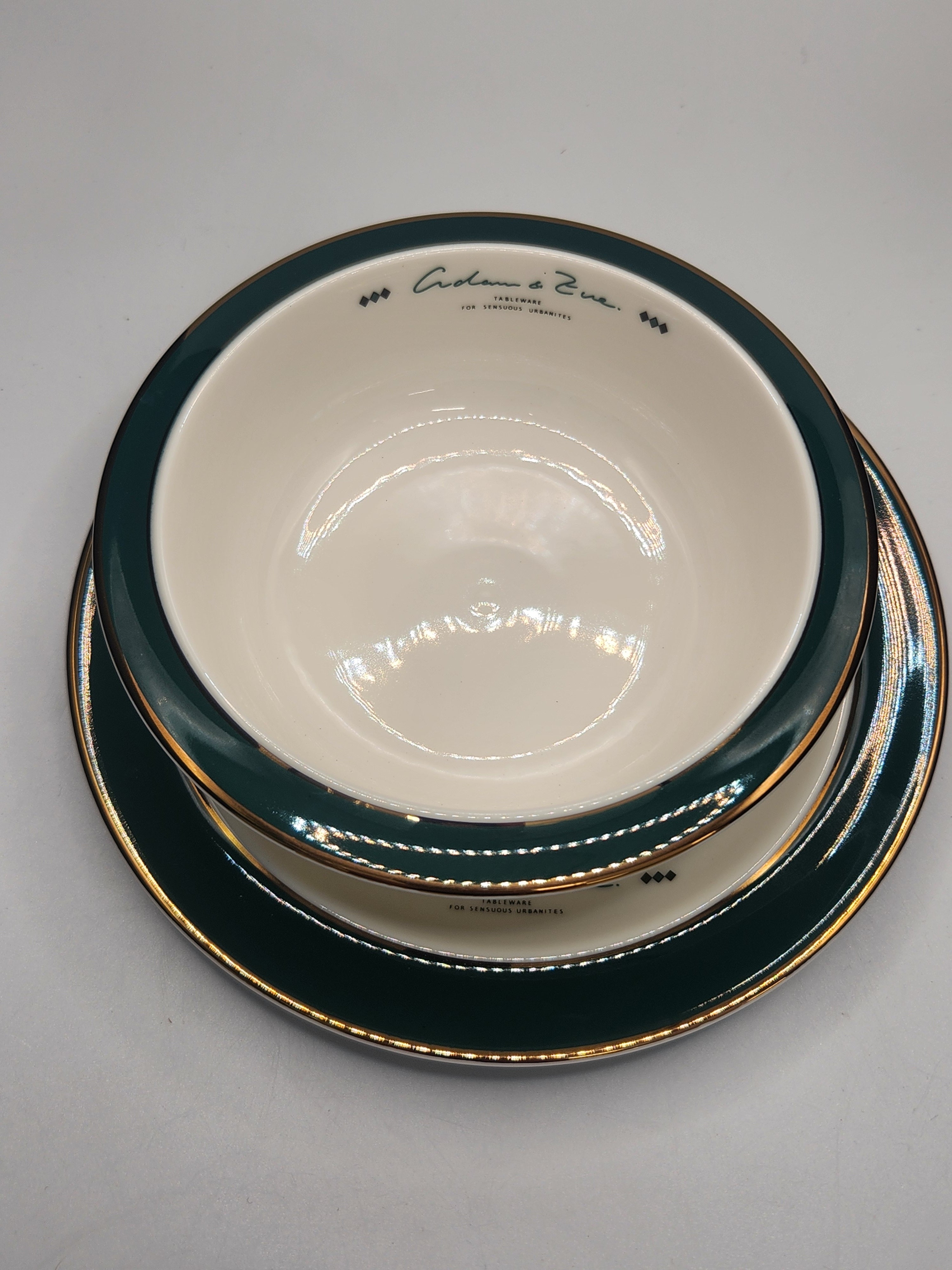 Emerald Rim Porcelain Tableware Set