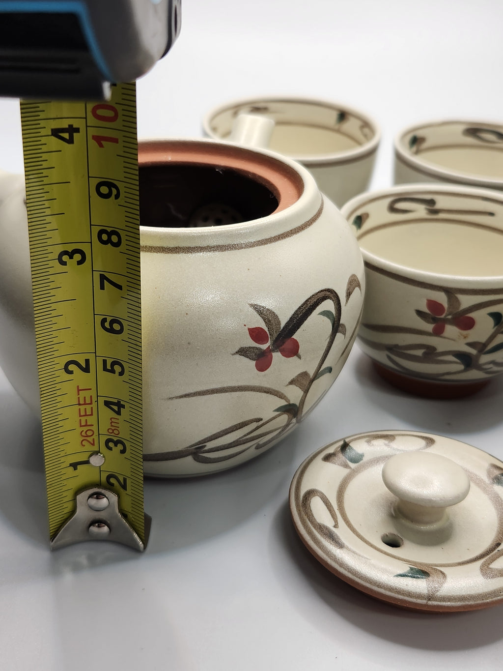 Japanese Hand-Painted Teapot & 5 Tea Cups Set