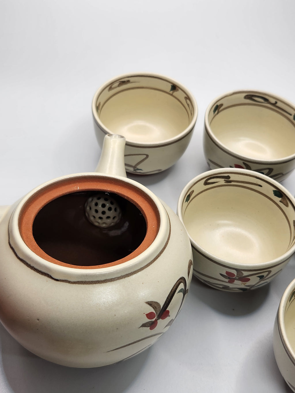 Japanese Hand-Painted Teapot & 5 Tea Cups Set