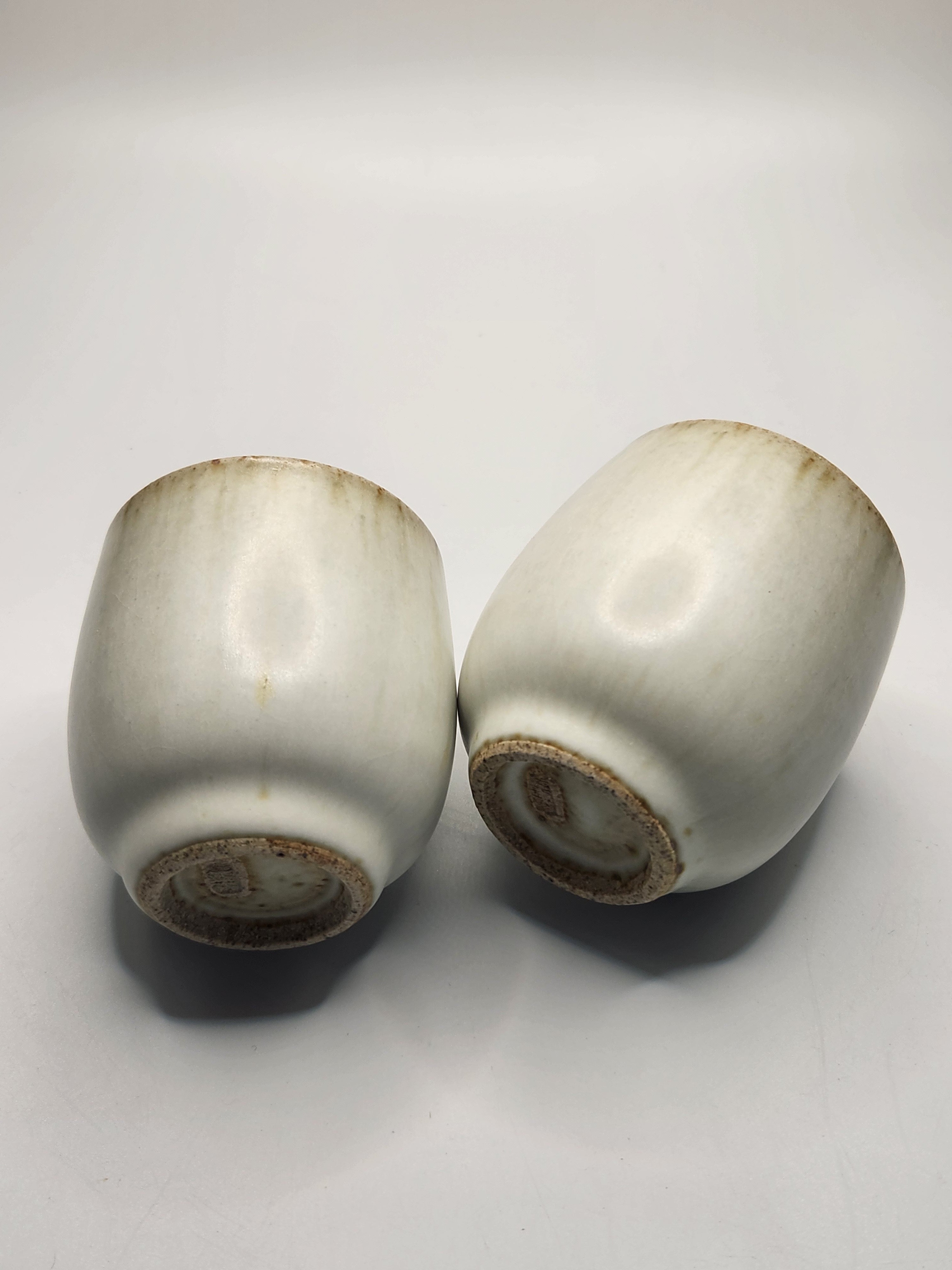 Japanese Handmade White Glaze Teacup Set (2 pcs)
