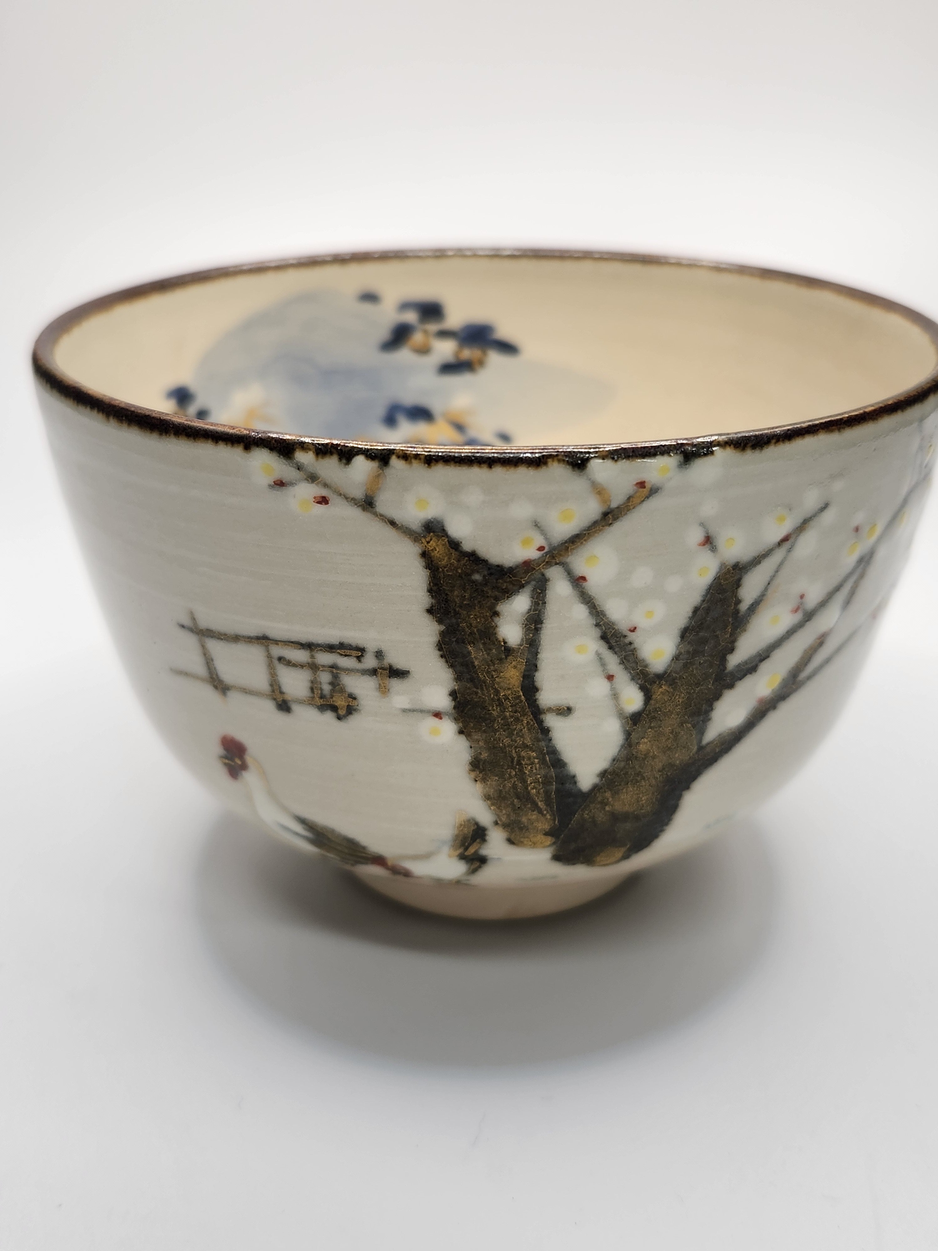 Japanese Shino Ware Hand-Painted Tea Bowl