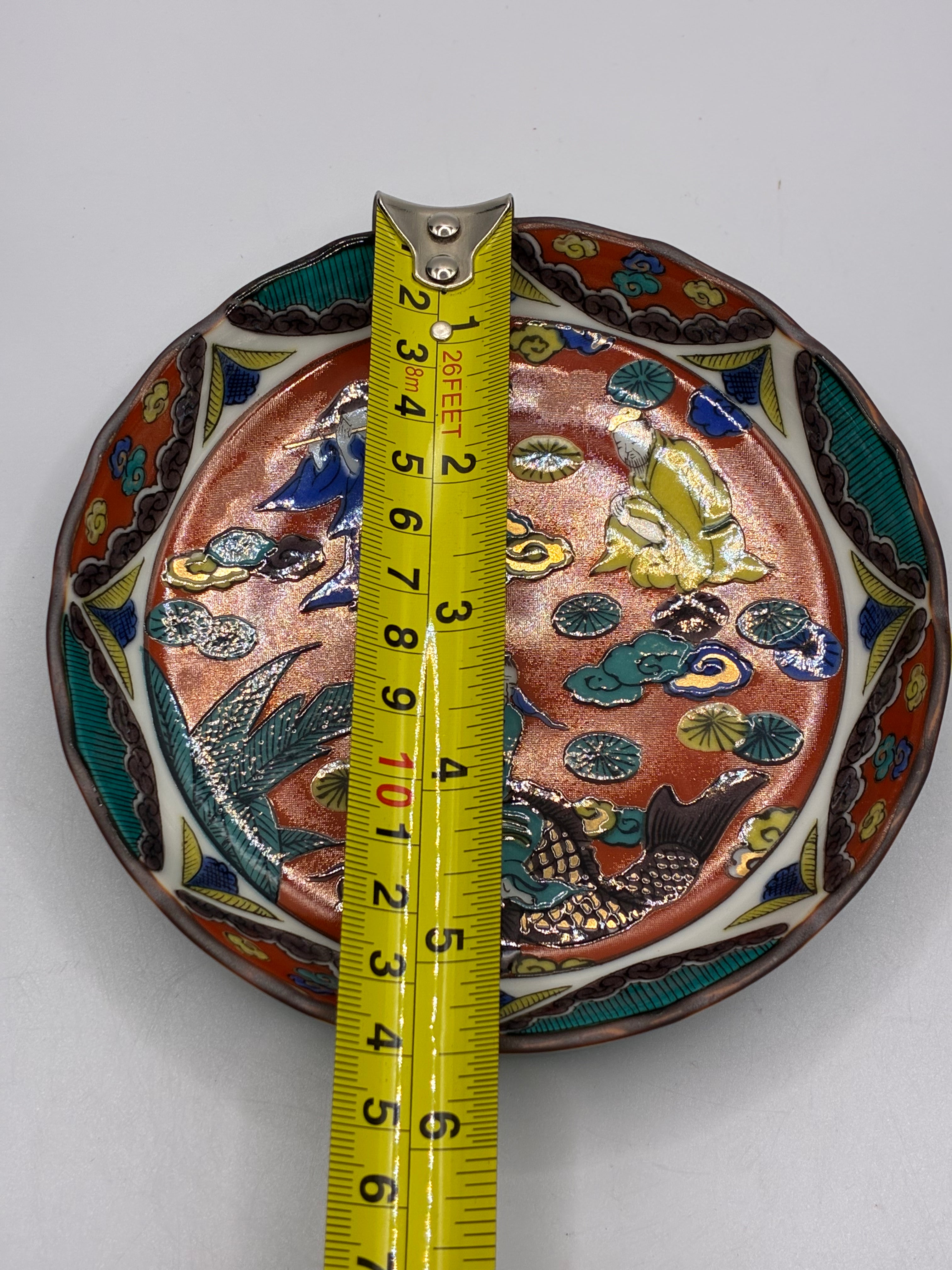 Hand-Painted Ceramic Plate Set (5-Piece) – Traditional Japanese Art Plates