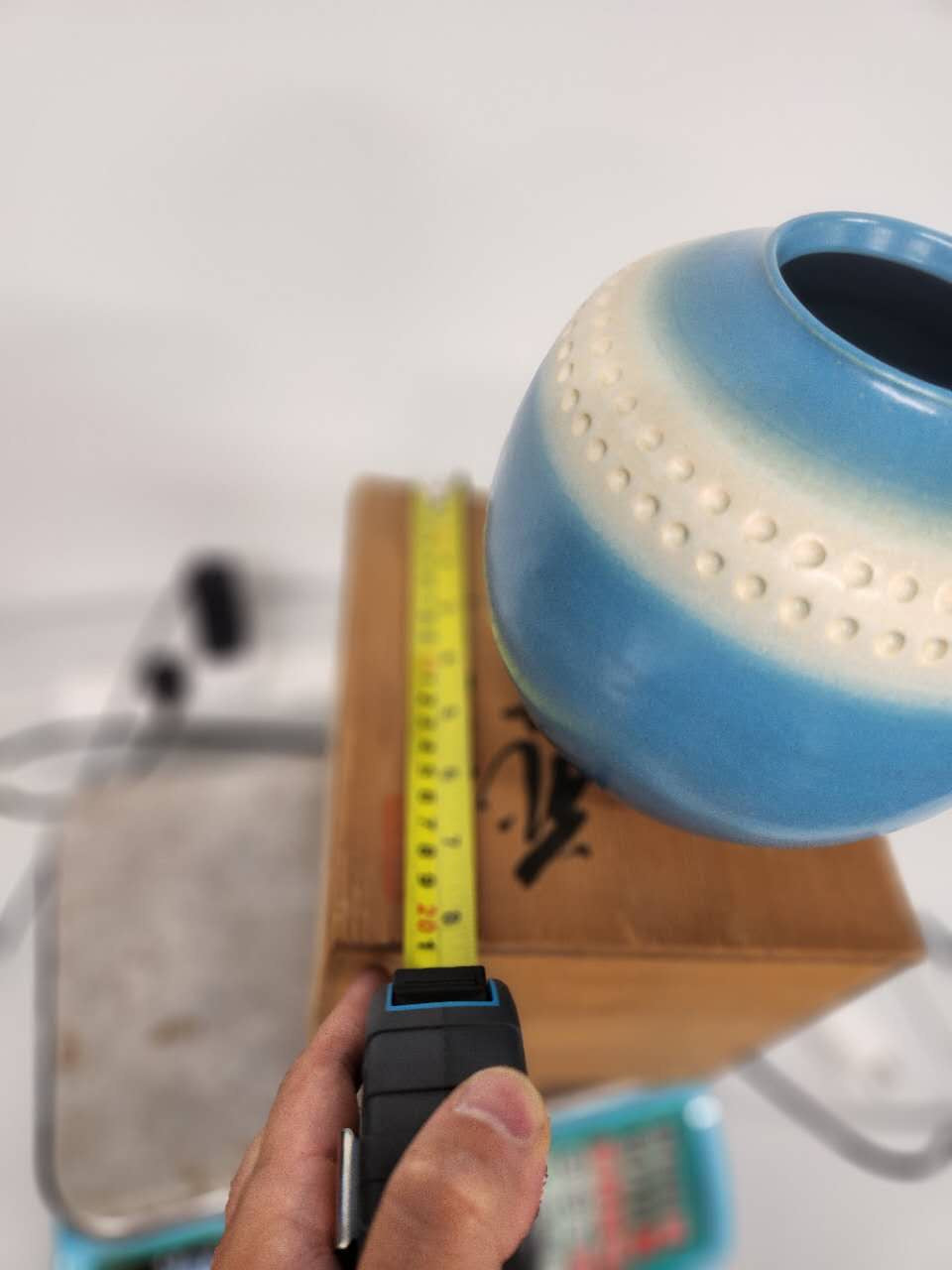 Azure Beaded Ceramic Vase