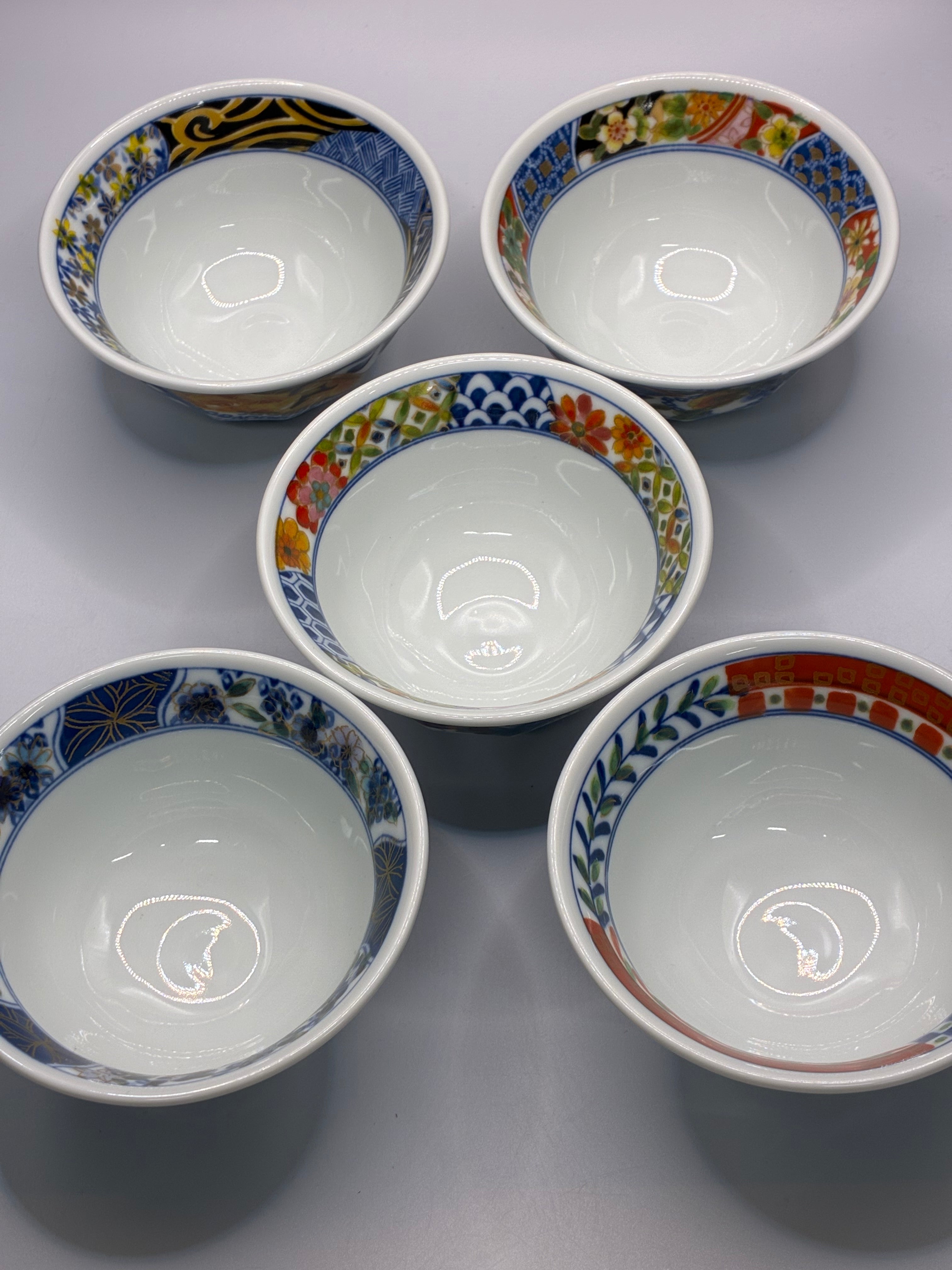 Kutani Ware Hand-Painted Ceramic Bowl Set (5-Piece) – Japanese Tableware